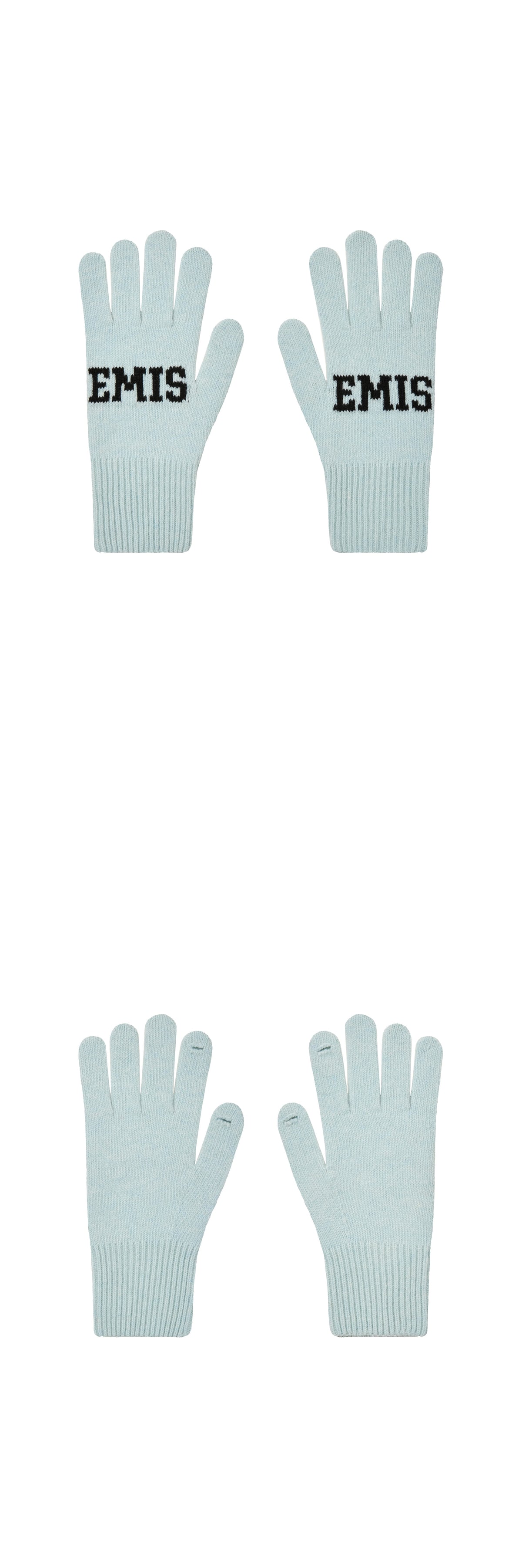EMIS Logo Finger Gloves-Light Blue