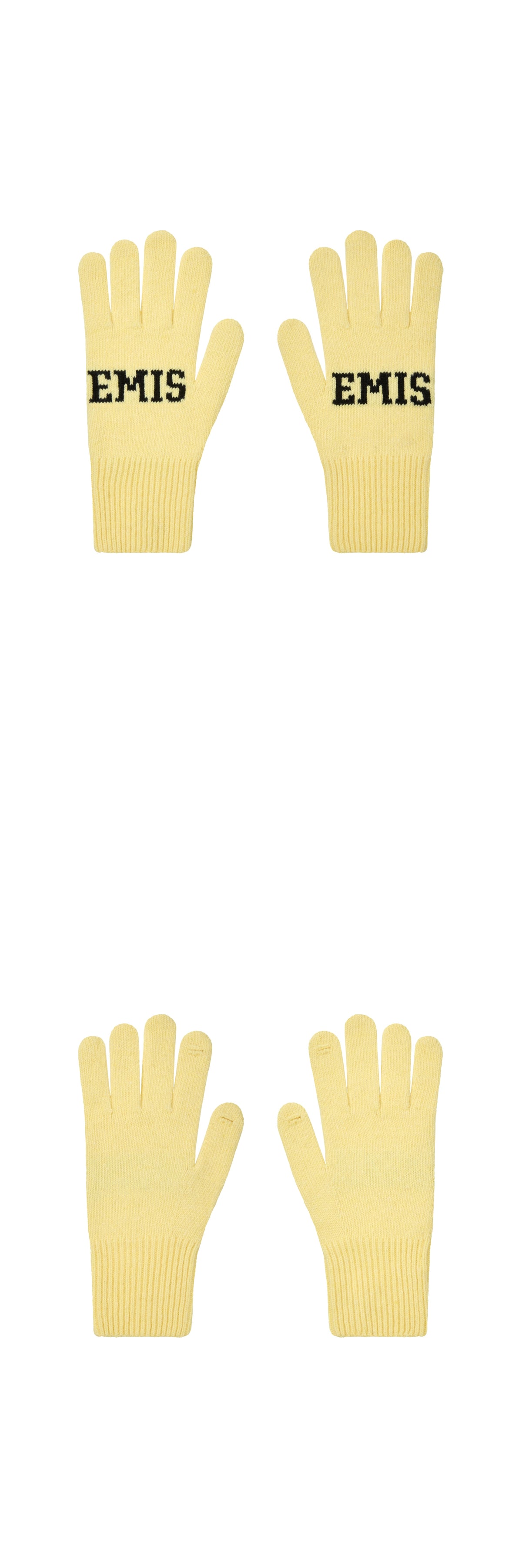 EMIS Logo Finger Gloves-Yellow