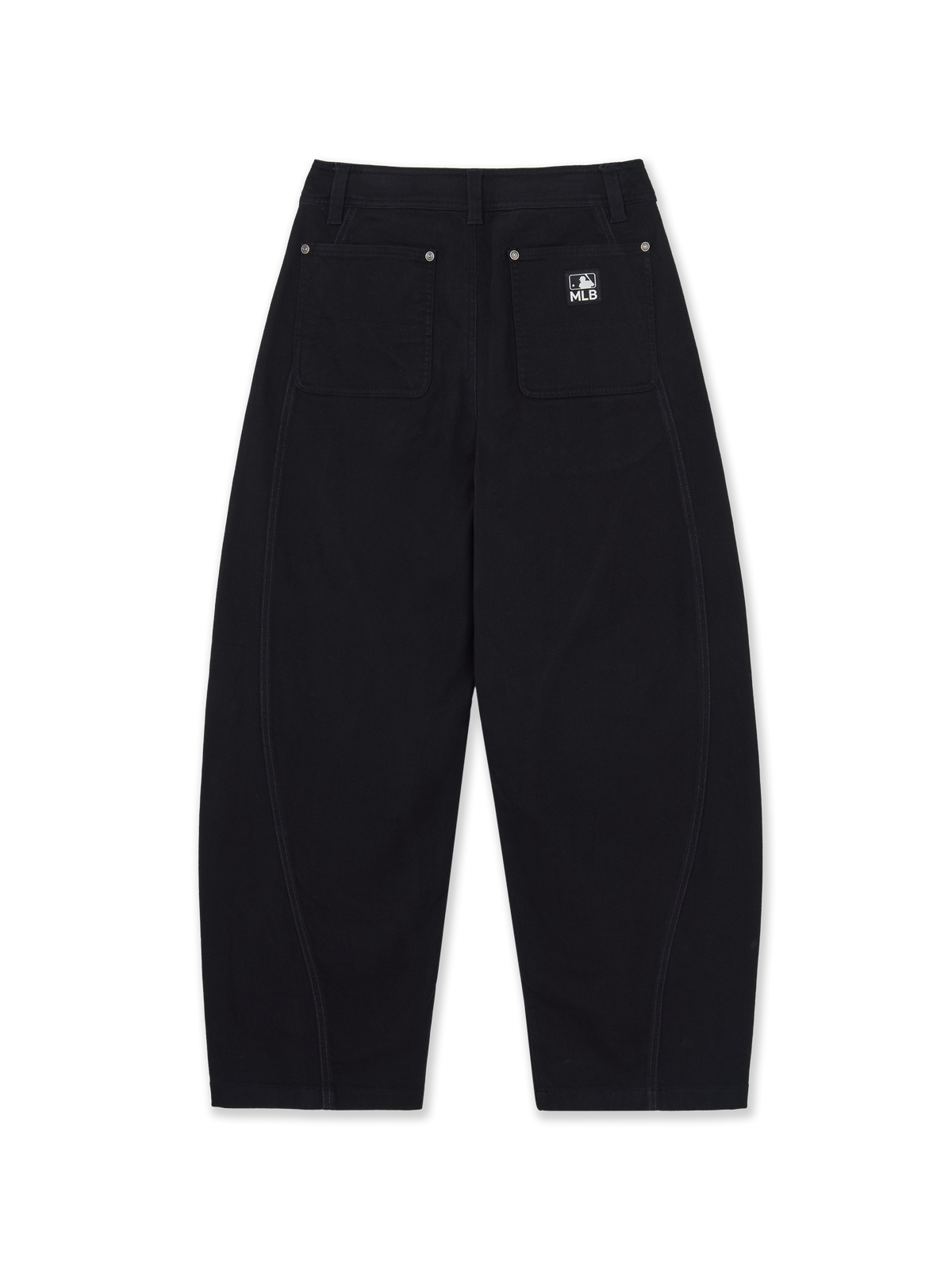 Mlb Peach Twill Cotton Incision Curve Wide Pants