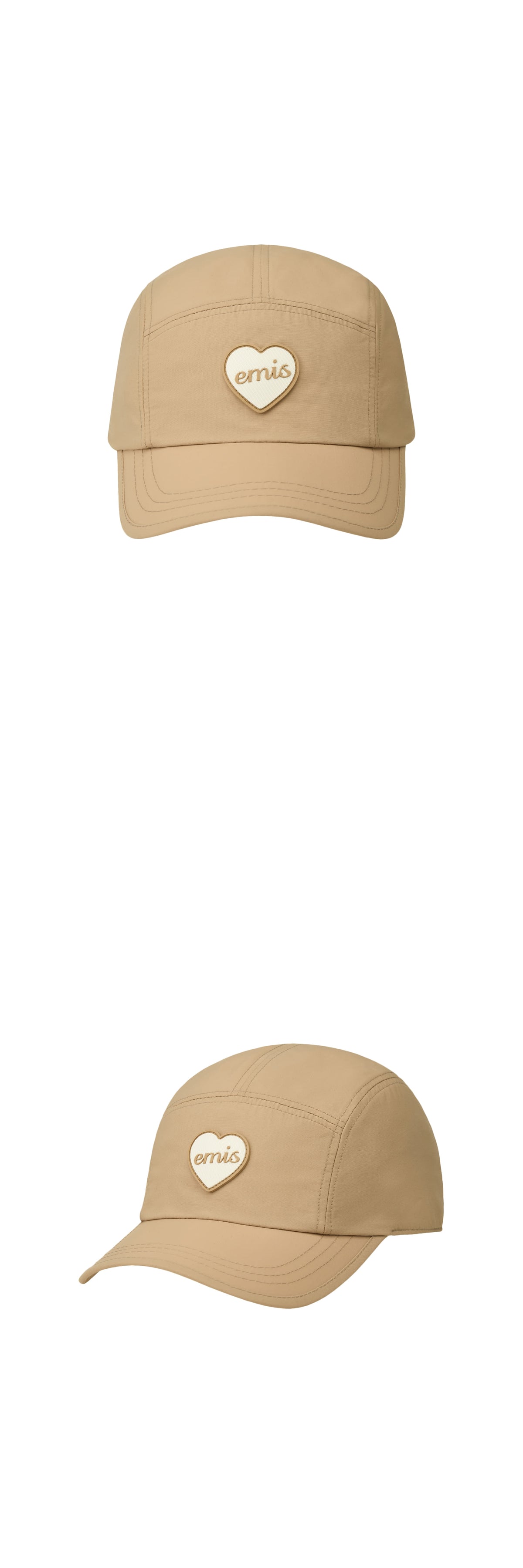 Emis Heart Rubber Patch Camp Cap-Beige