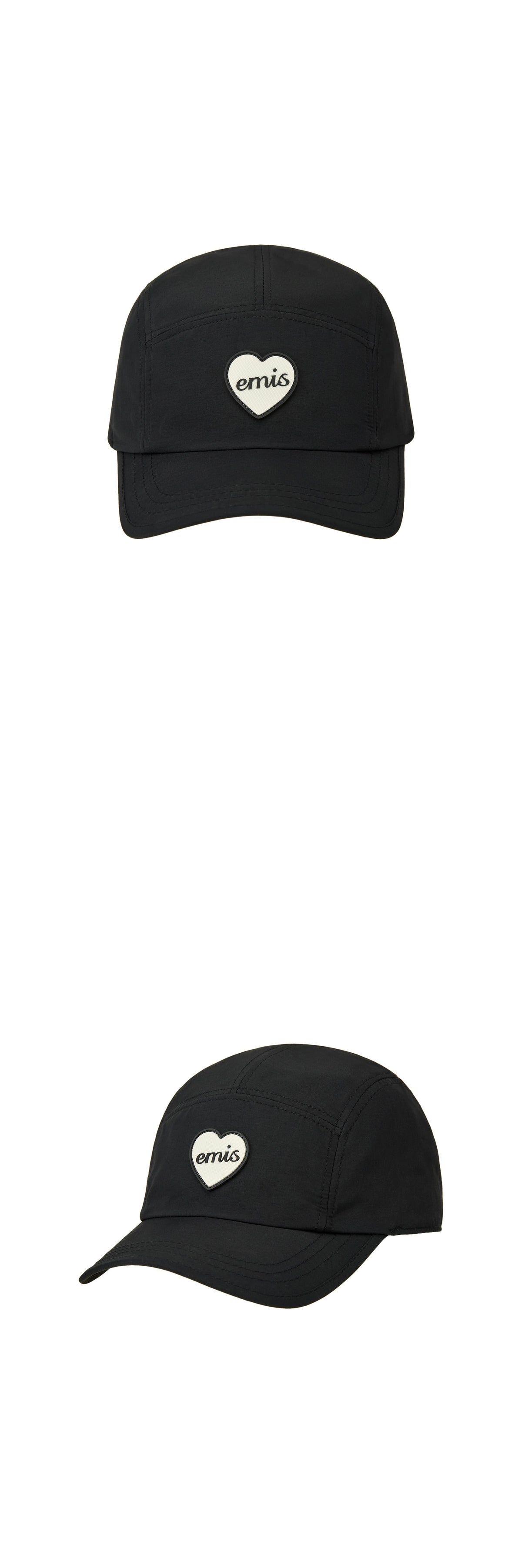 Emis Heart Rubber Patch Camp Cap-Black