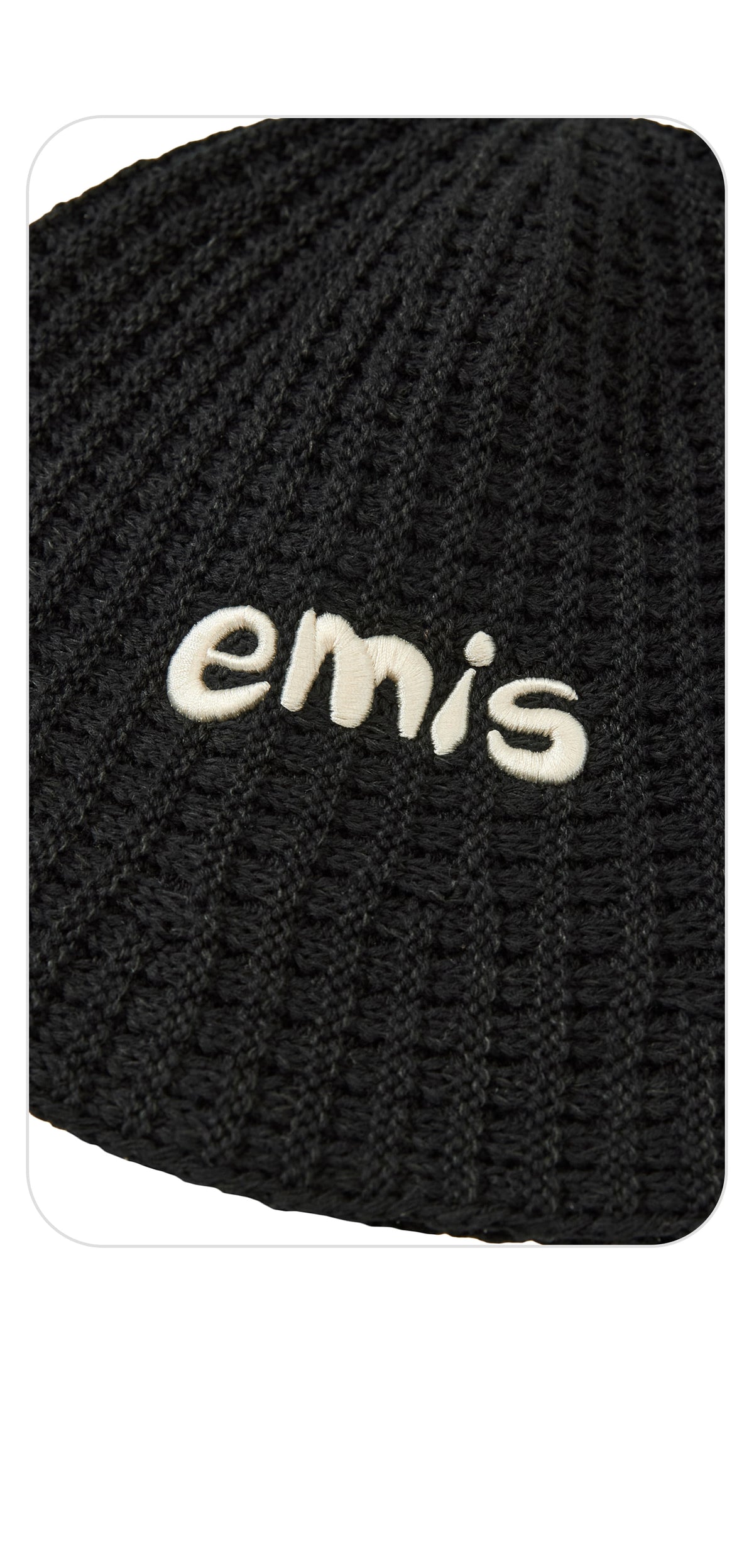 Emis Coastal Waffle Knit Bucket Hat-Black