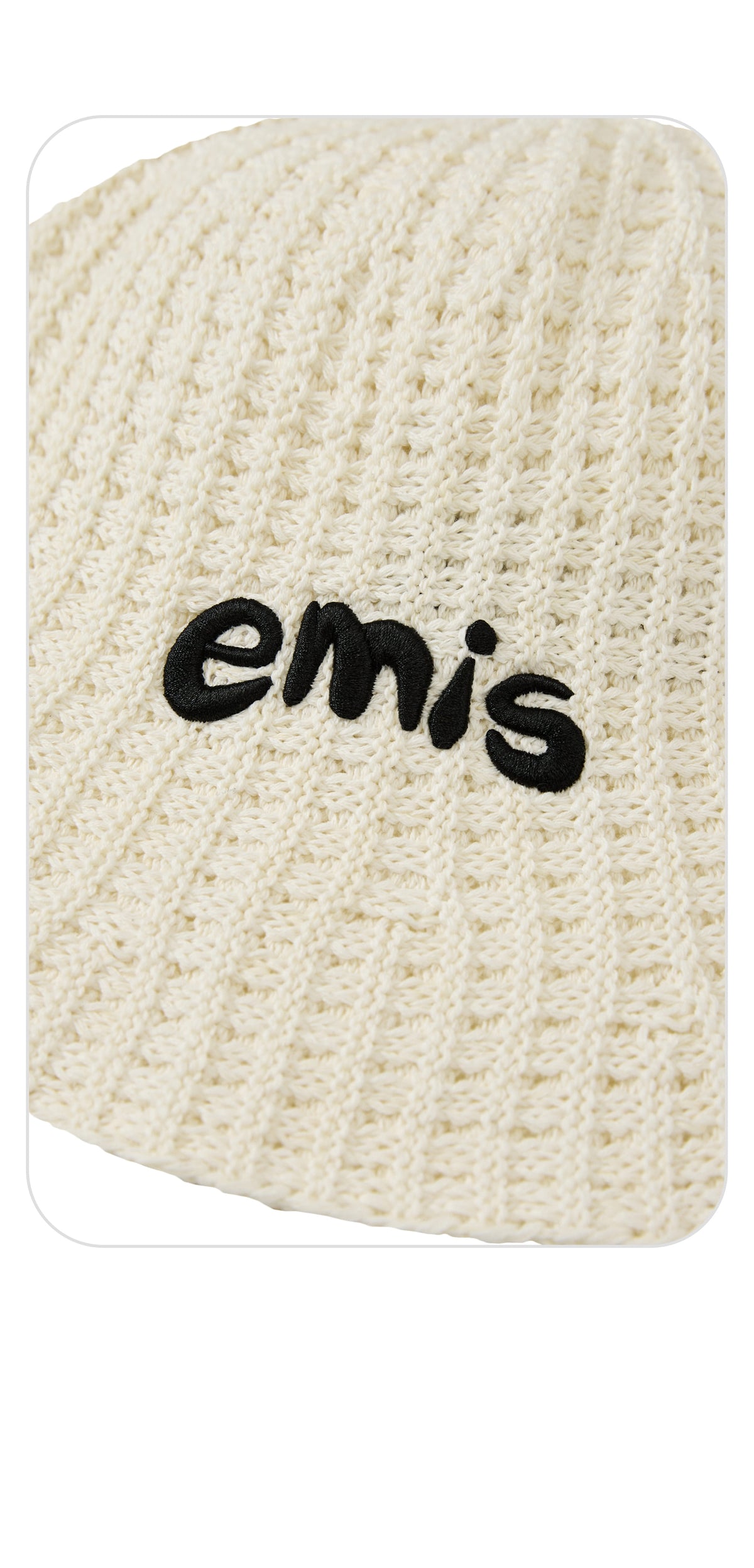 EMIS Coastal Waffle Knit Bucket Hat-White
