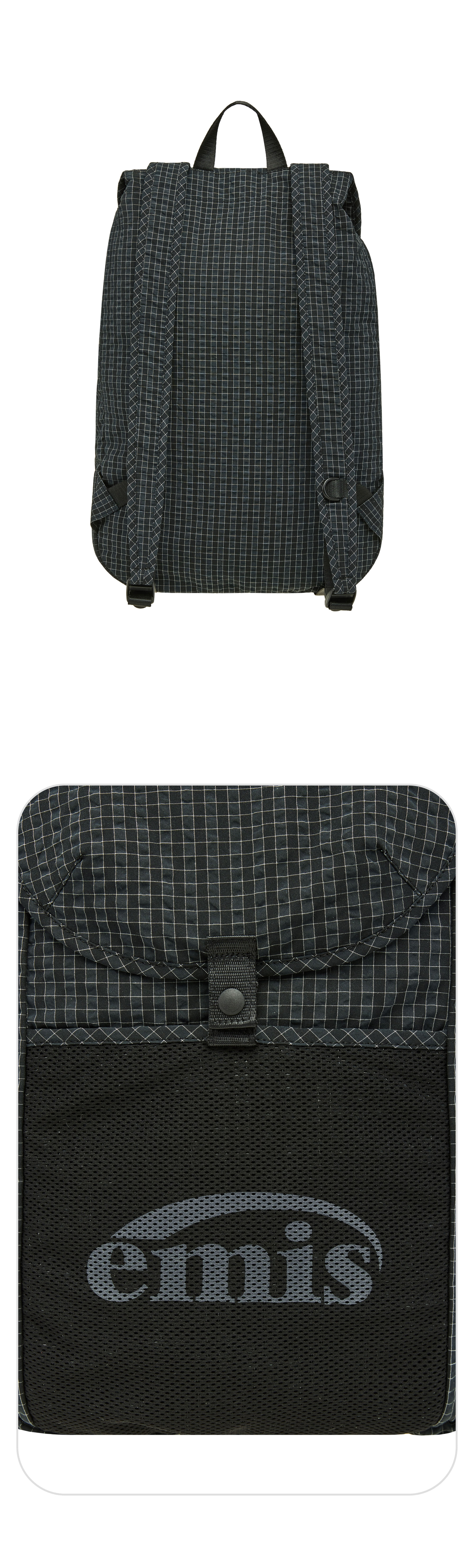 [emis] Packable Check Backpack-Black