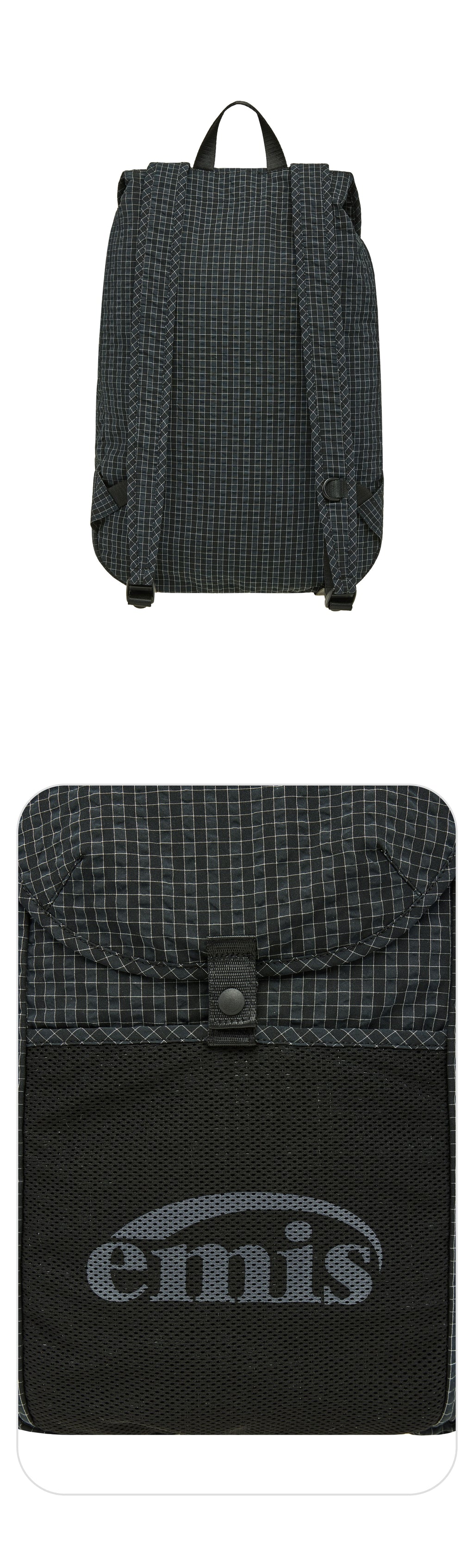 [emis] Packable Check Backpack-Black