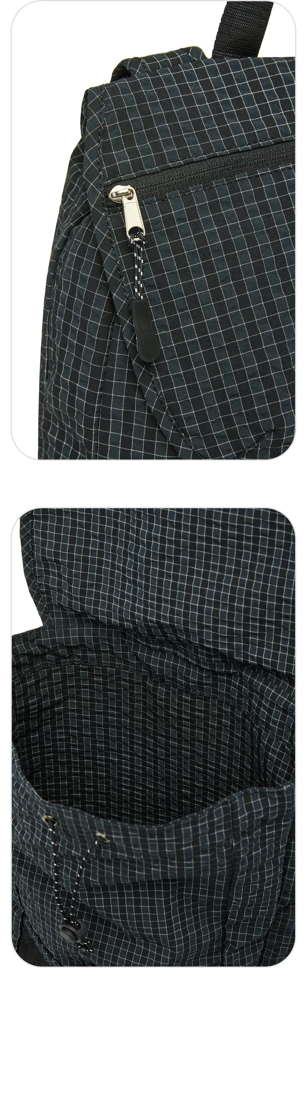 [emis] Packable Check Backpack-Black