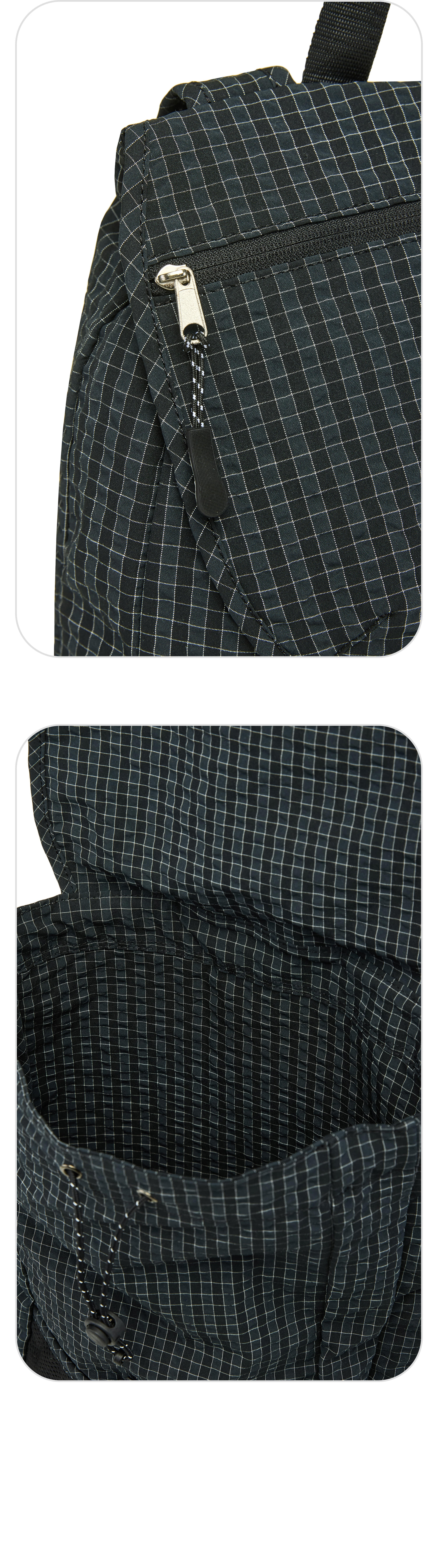 [emis] Packable Check Backpack-Black