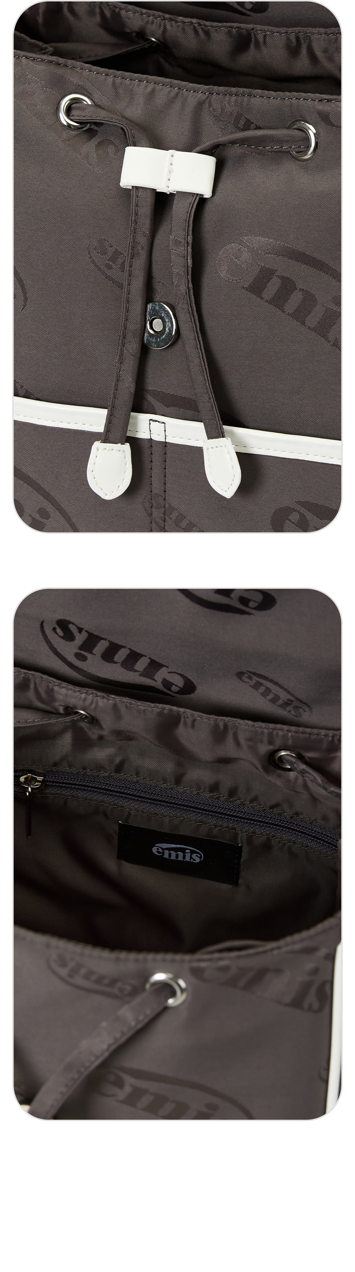 Emis Logo Jacquard Backpack-Brown