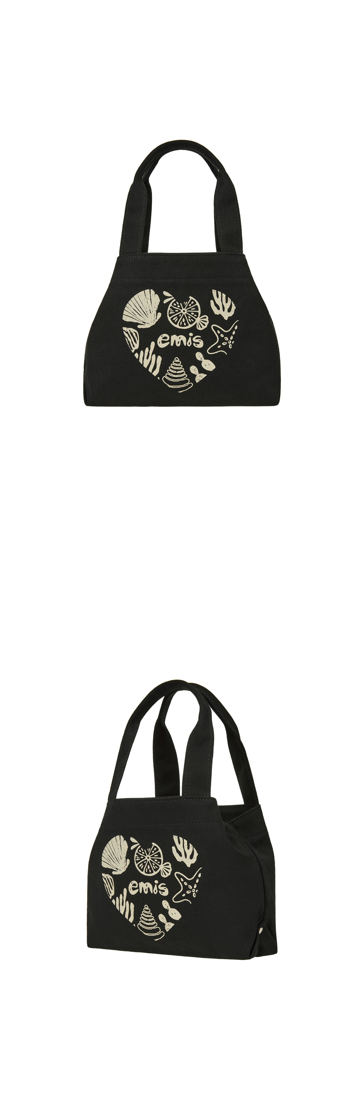 EMIS Heart Coastal Mini Tote Bag-Black