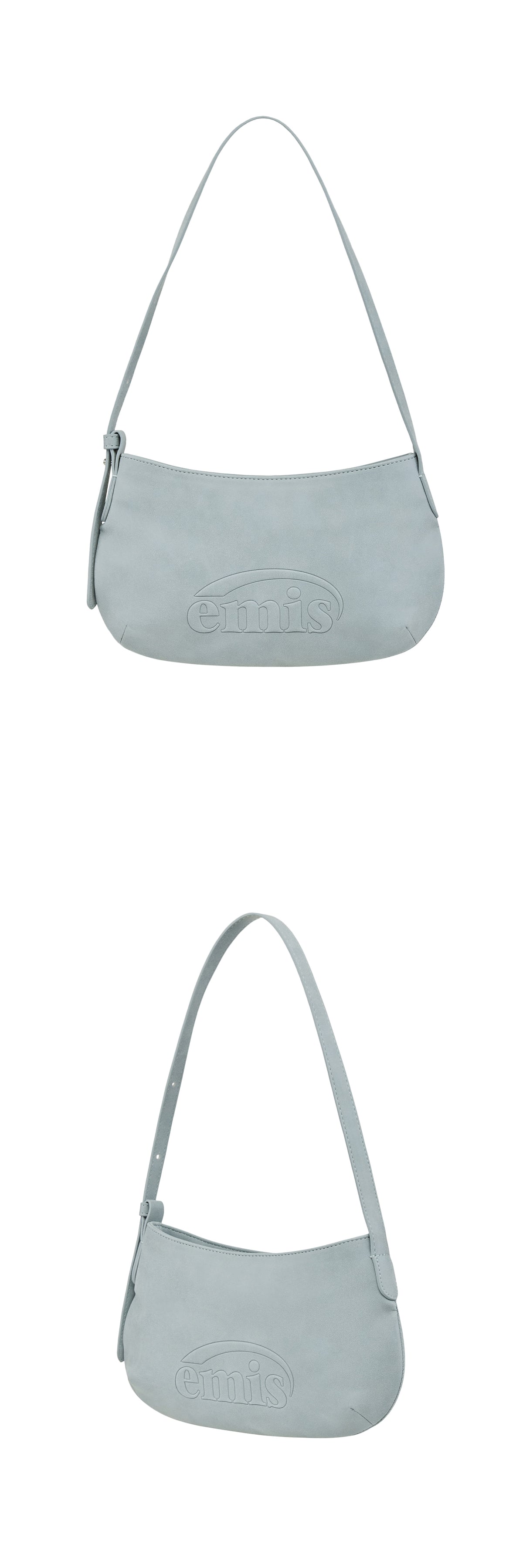 EMIS Logo Embossed Tote Bag-Pastel Blue