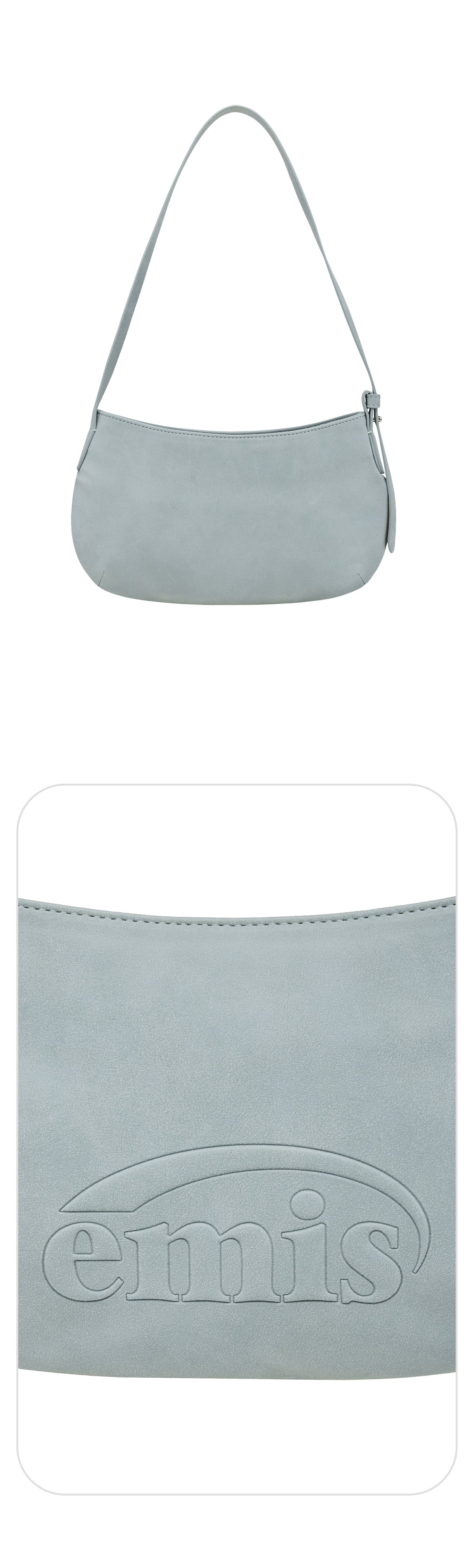 EMIS Logo Embossed Tote Bag-Pastel Blue