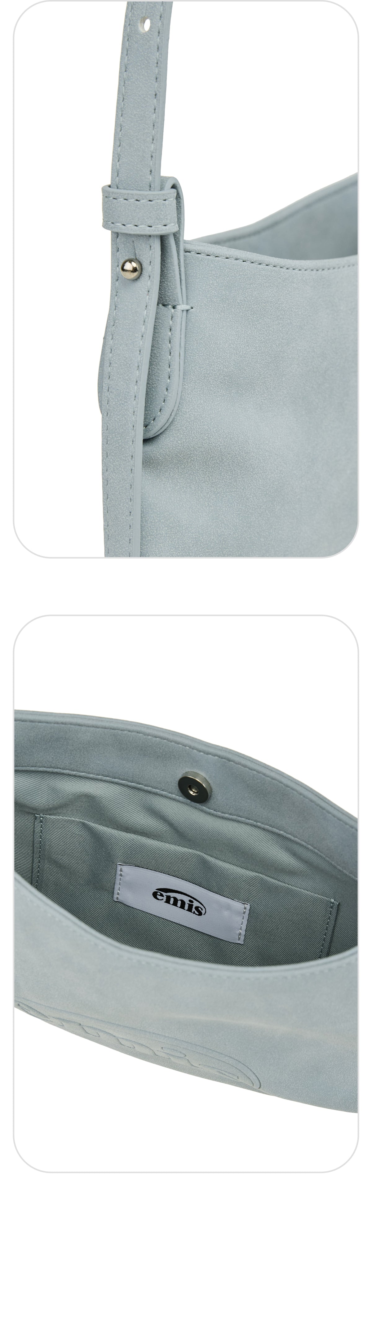EMIS Logo Embossed Tote Bag-Pastel Blue