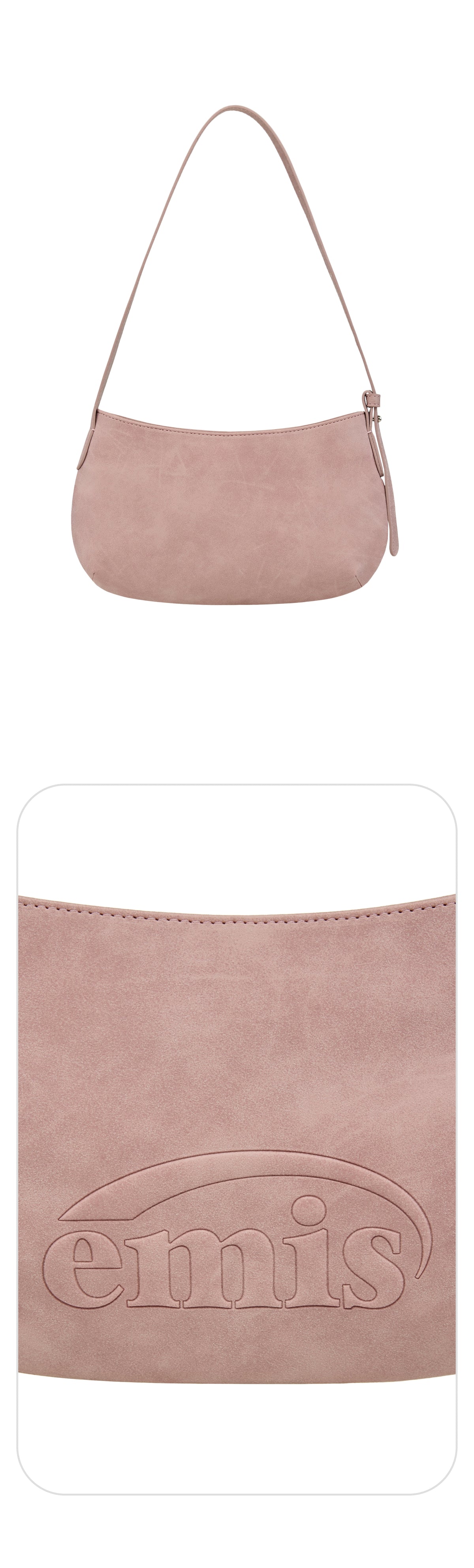 EMIS Logo Embossed Tote Bag-Pink
