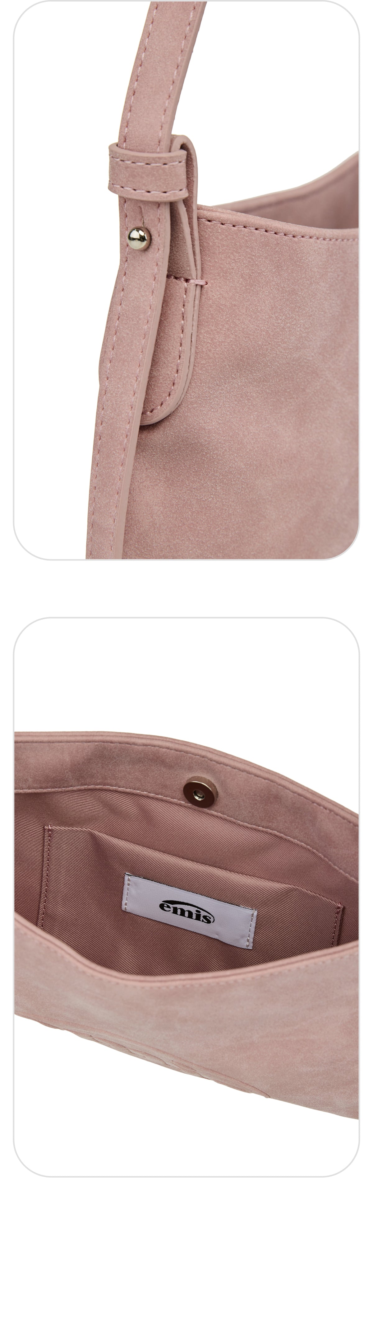 EMIS Logo Embossed Tote Bag-Pink