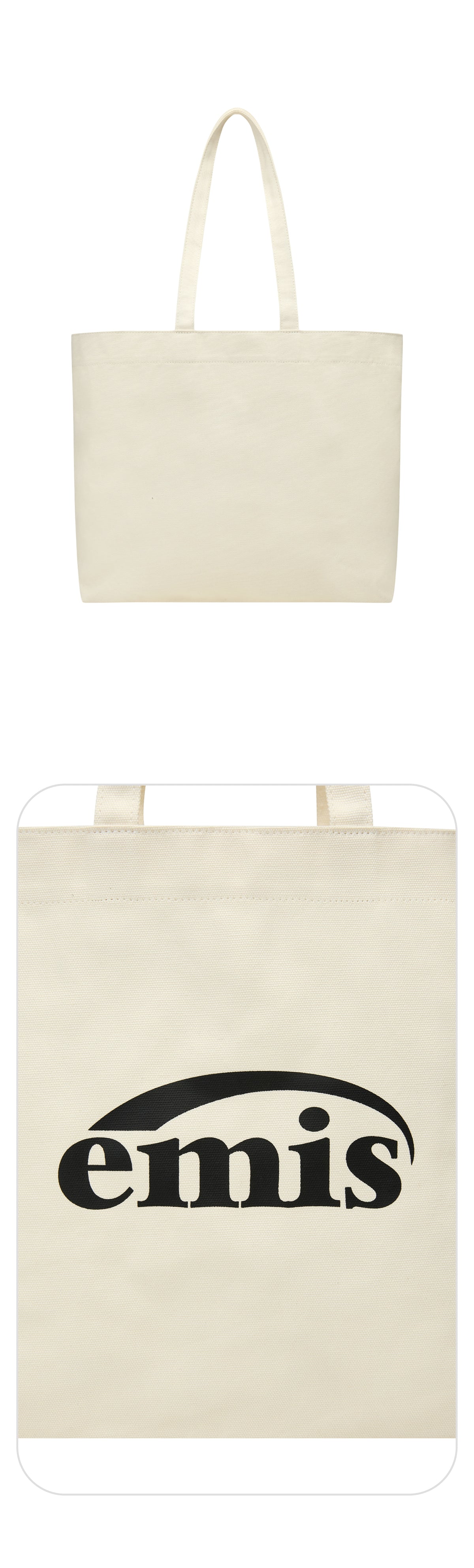 Emis Logo Oxford Shoulder Bag-Ivory