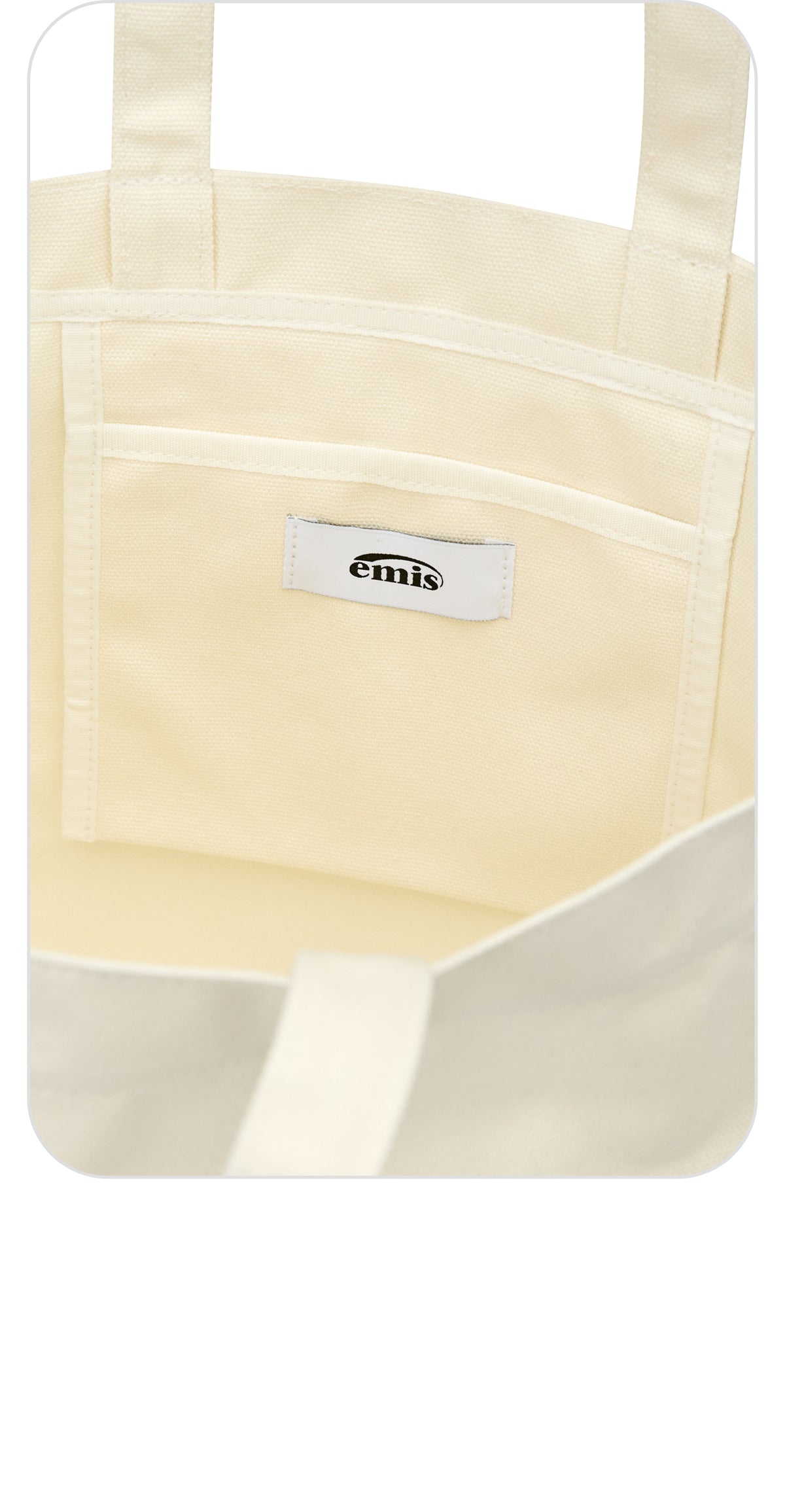 Emis Logo Oxford Shoulder Bag-Ivory