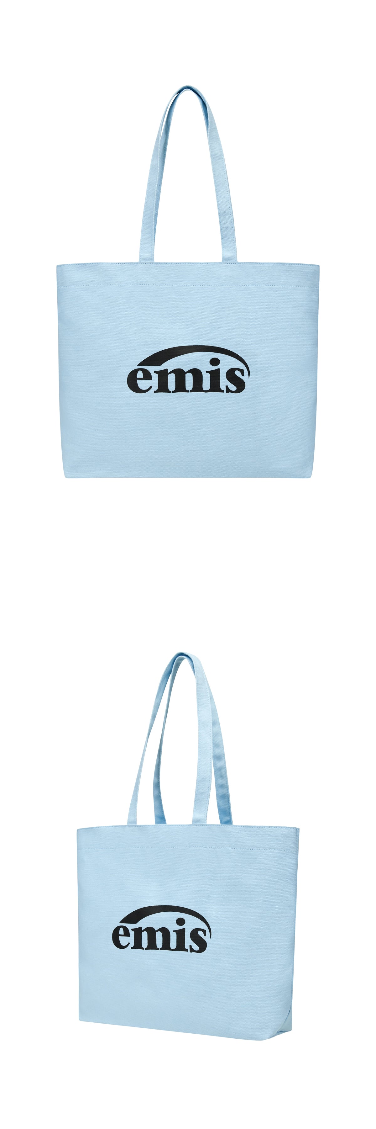Emis Logo Oxford Shoulder Bag-Pastel Blue