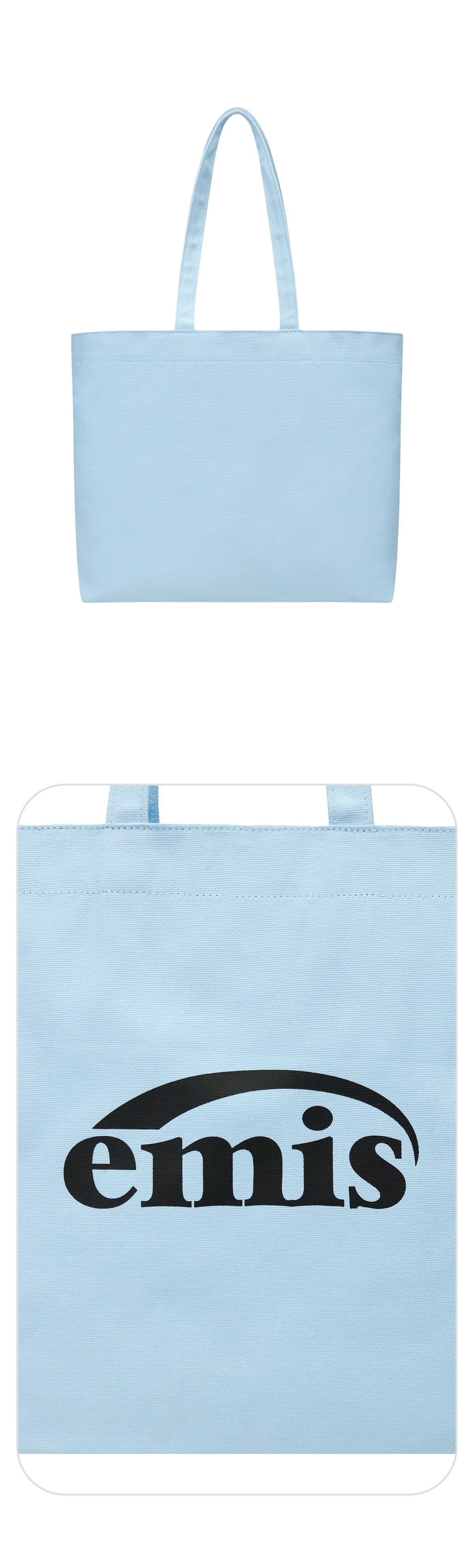 Emis Logo Oxford Shoulder Bag-Pastel Blue