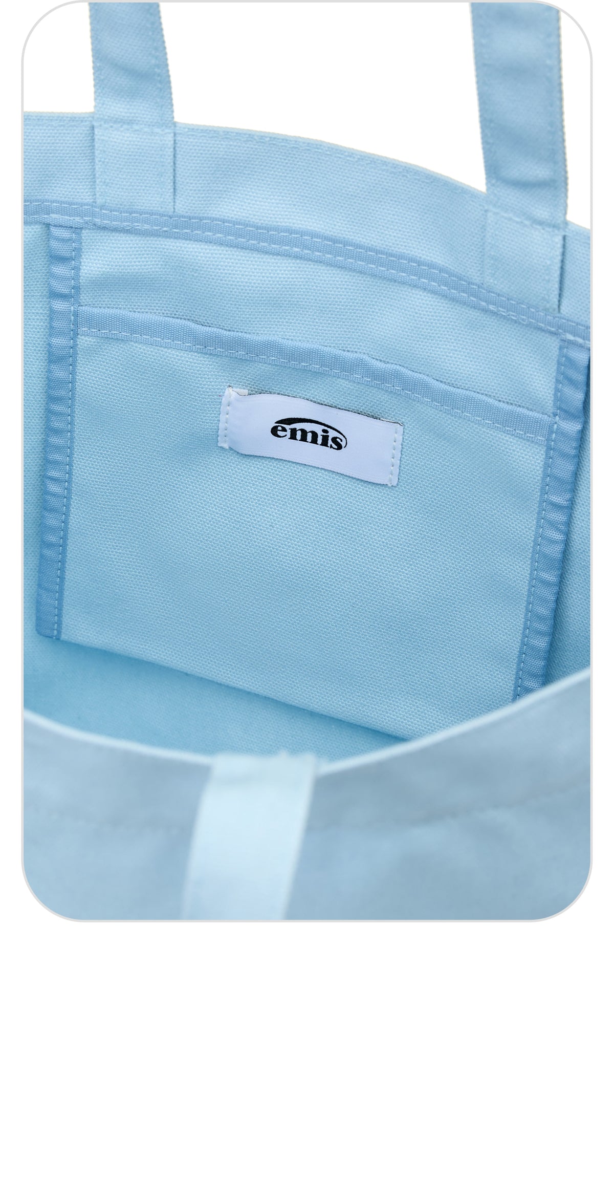 Emis Logo Oxford Shoulder Bag-Pastel Blue