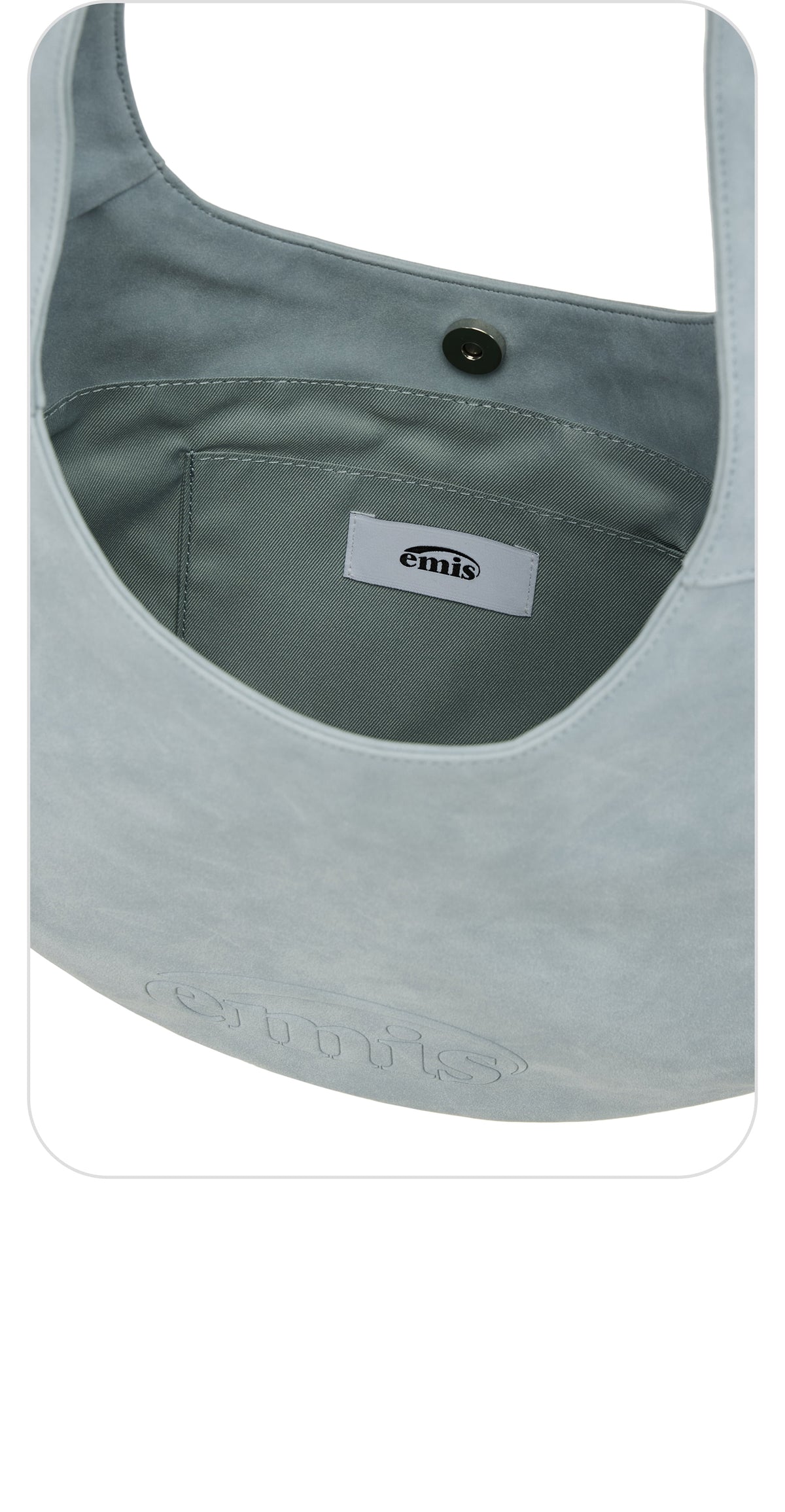 Emis Logo Embossed Shoulder Bag-Pastel Blue