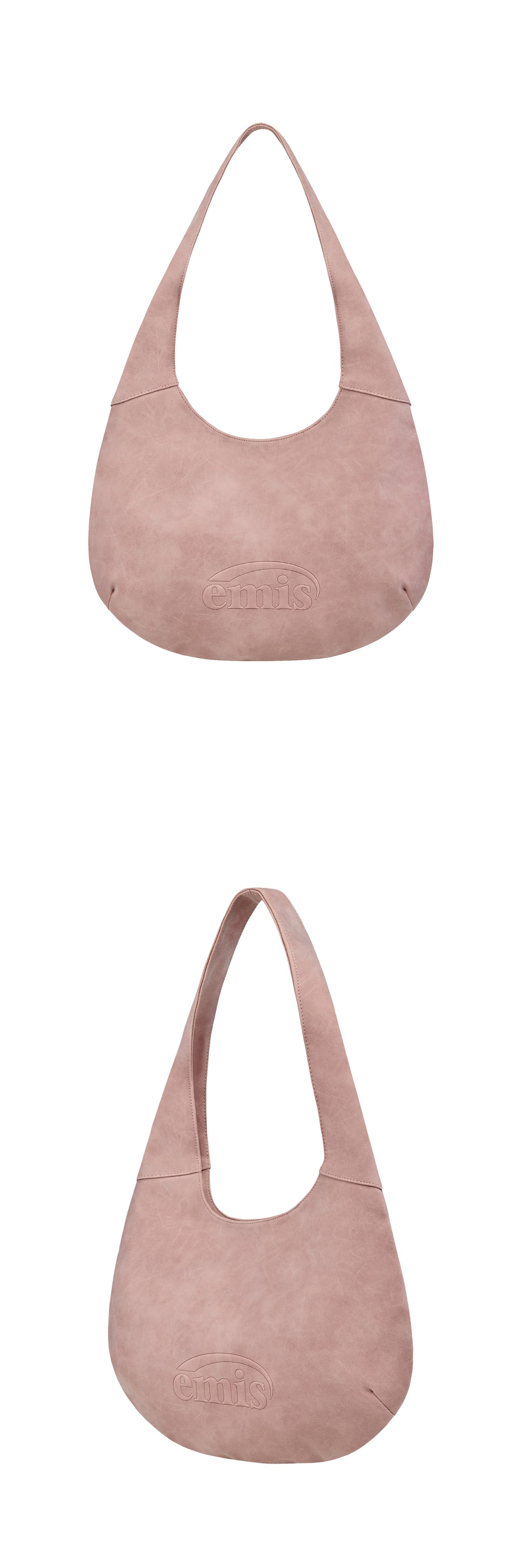 Emis Logo Embossed Shoulder Bag-Pink