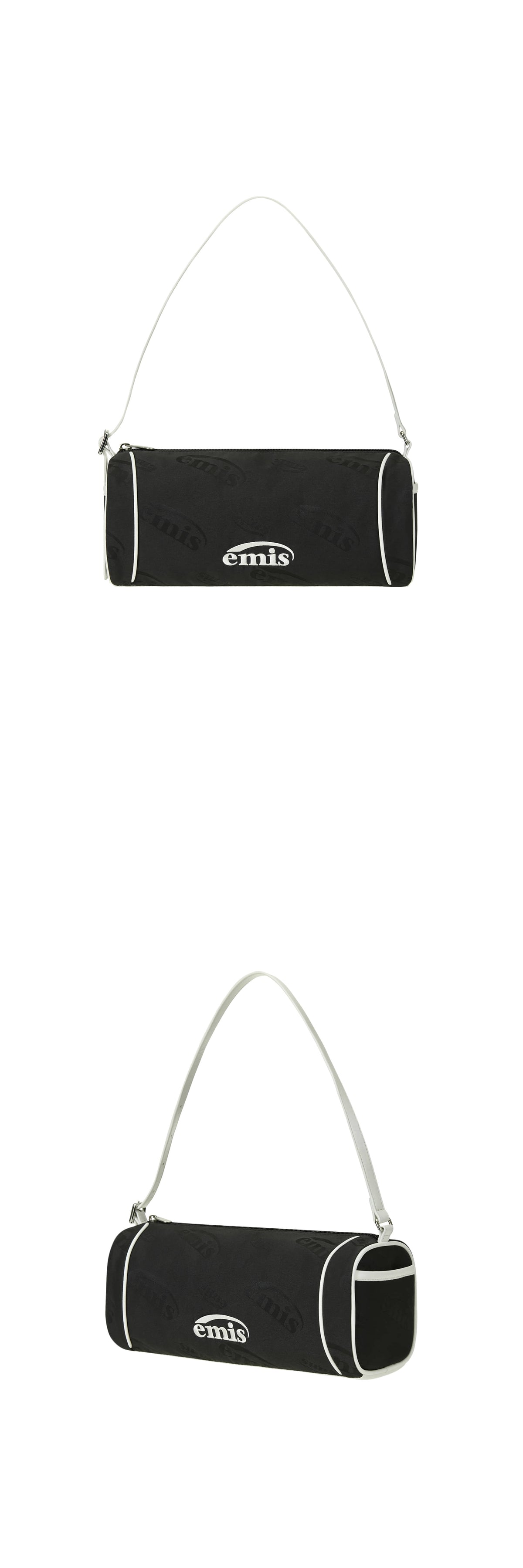 EMIS Logo Jacquard Shoulder Bag-Black
