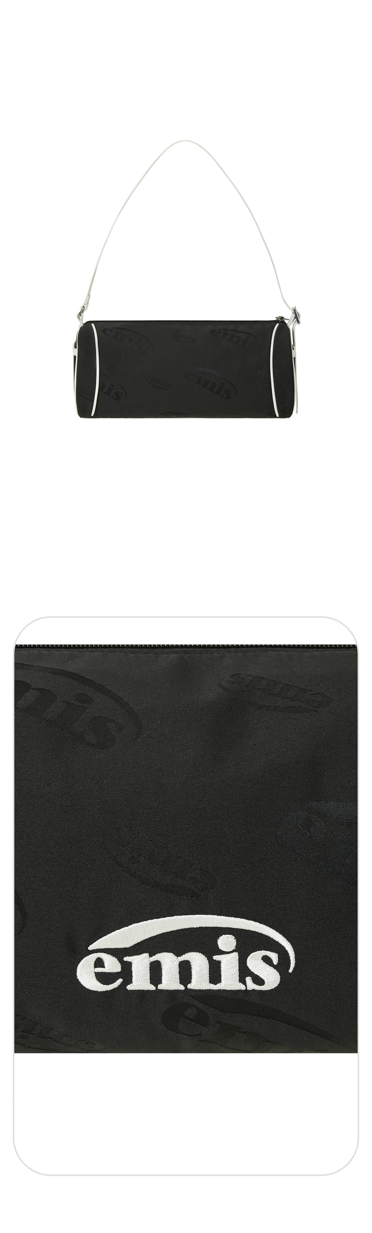 EMIS Logo Jacquard Shoulder Bag-Black