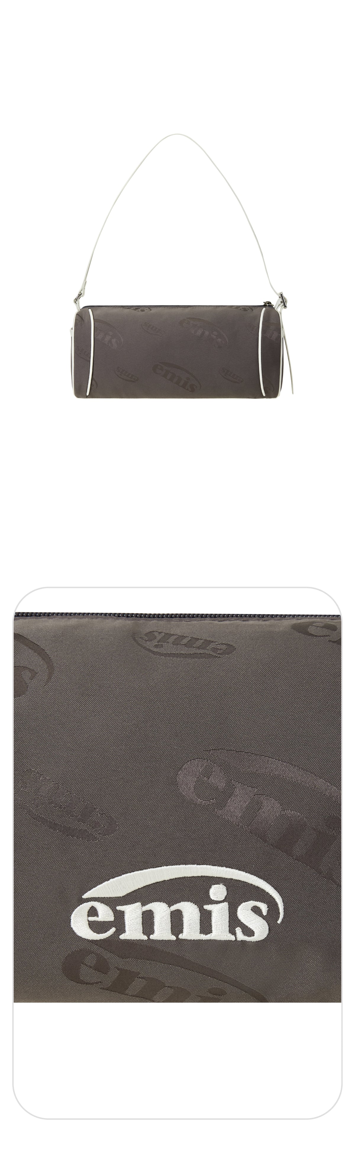 EMIS Logo Jacquard Shoulder Bag-Brown