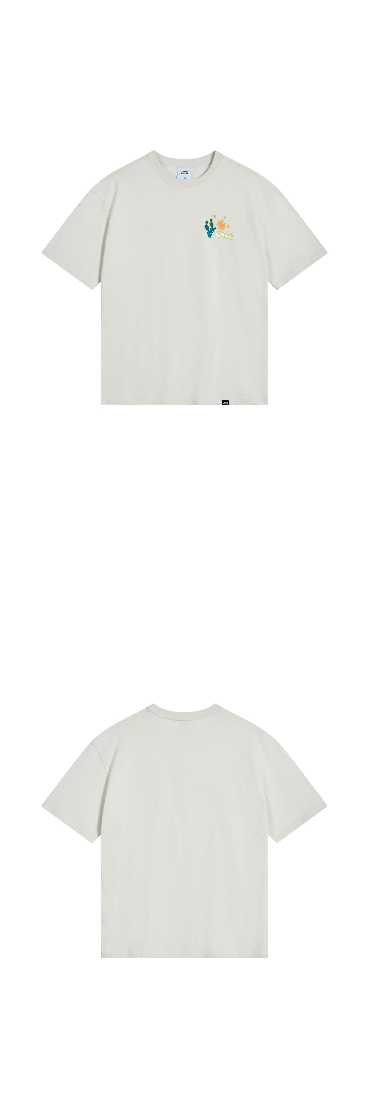 EMIS Coastal Embroidery T-Shirt-Chalk White