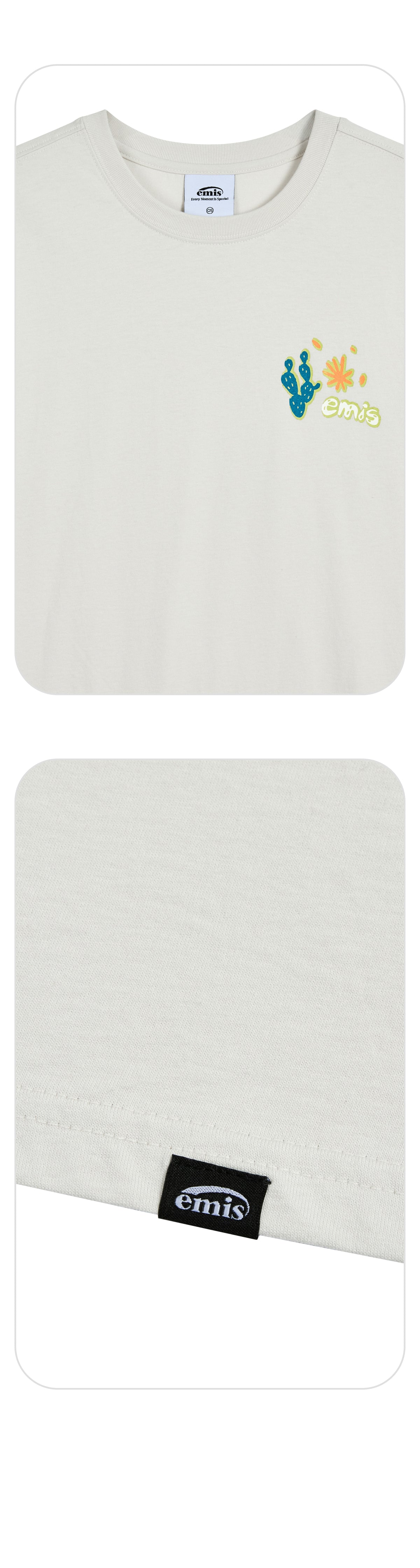 EMIS Coastal Embroidery T-Shirt-Chalk White
