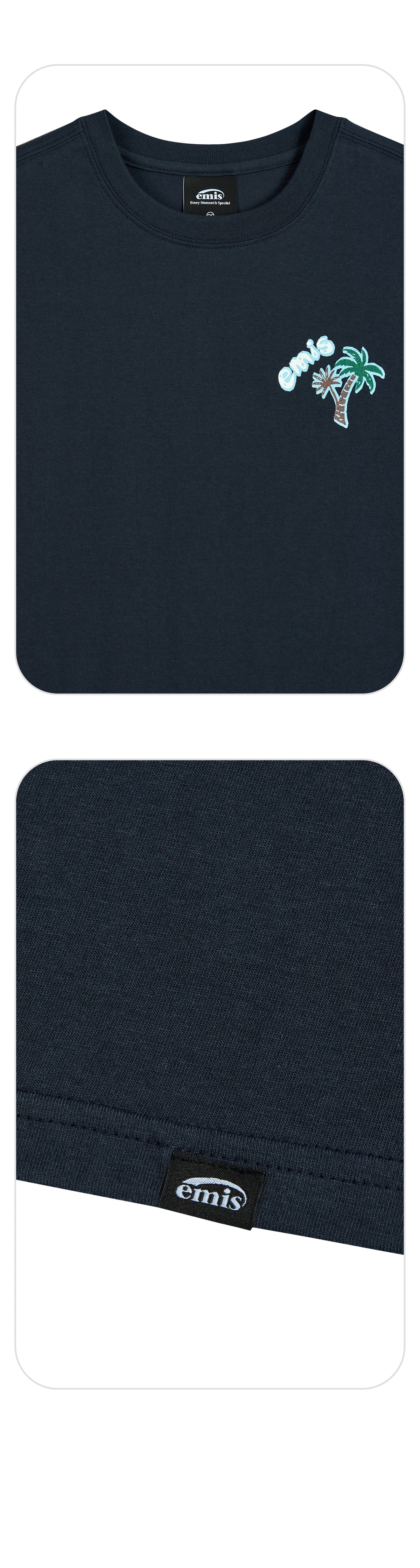 EMIS Coastal Embroidery T-Shirt-Navy