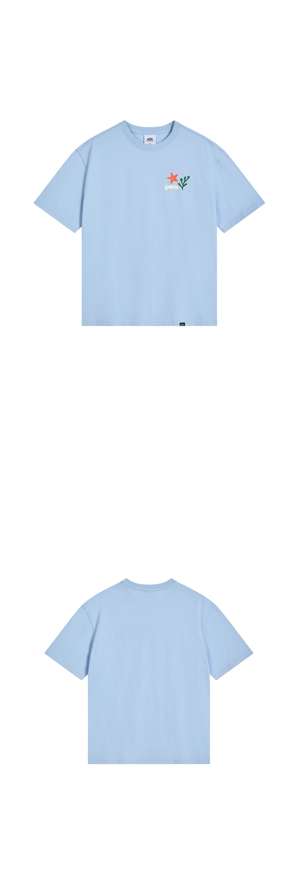 EMIS Coastal Embroidery T-Shirt-Pastel Blue