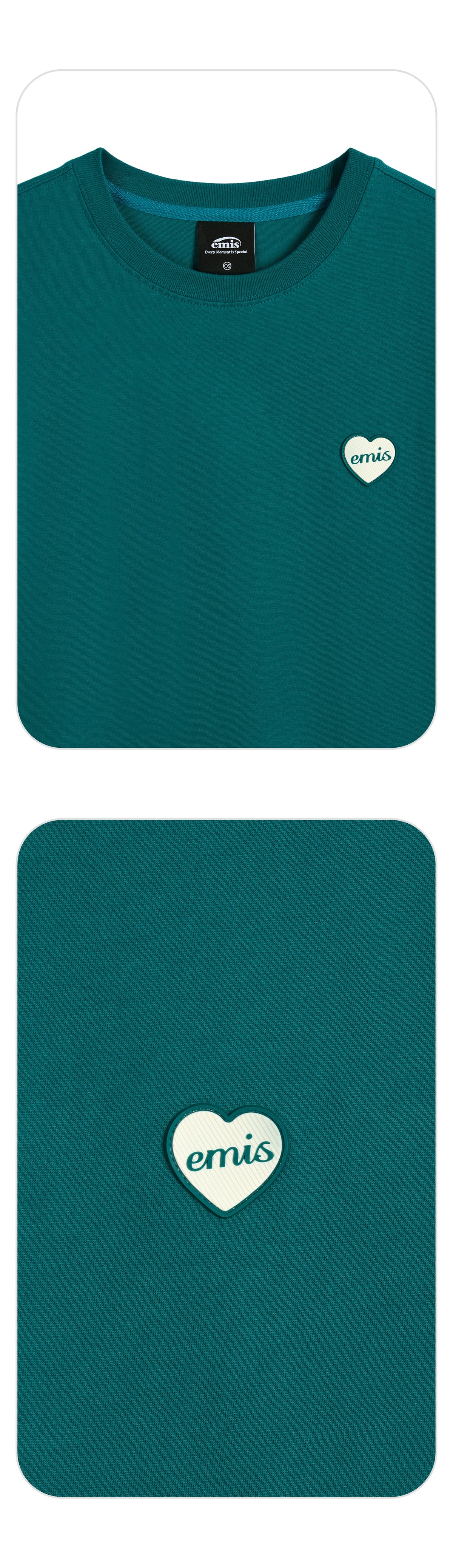 EMIS Heart Rubber Patch T-Shirt-Green