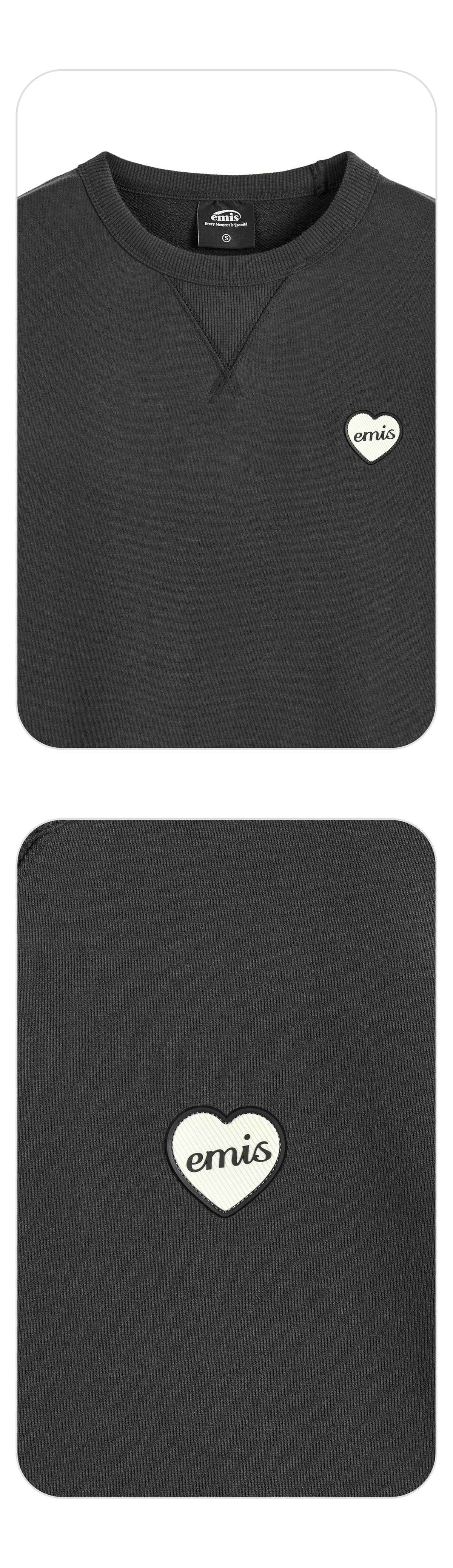 EMIS Heart Rubber Patch Sweatshirt-Black