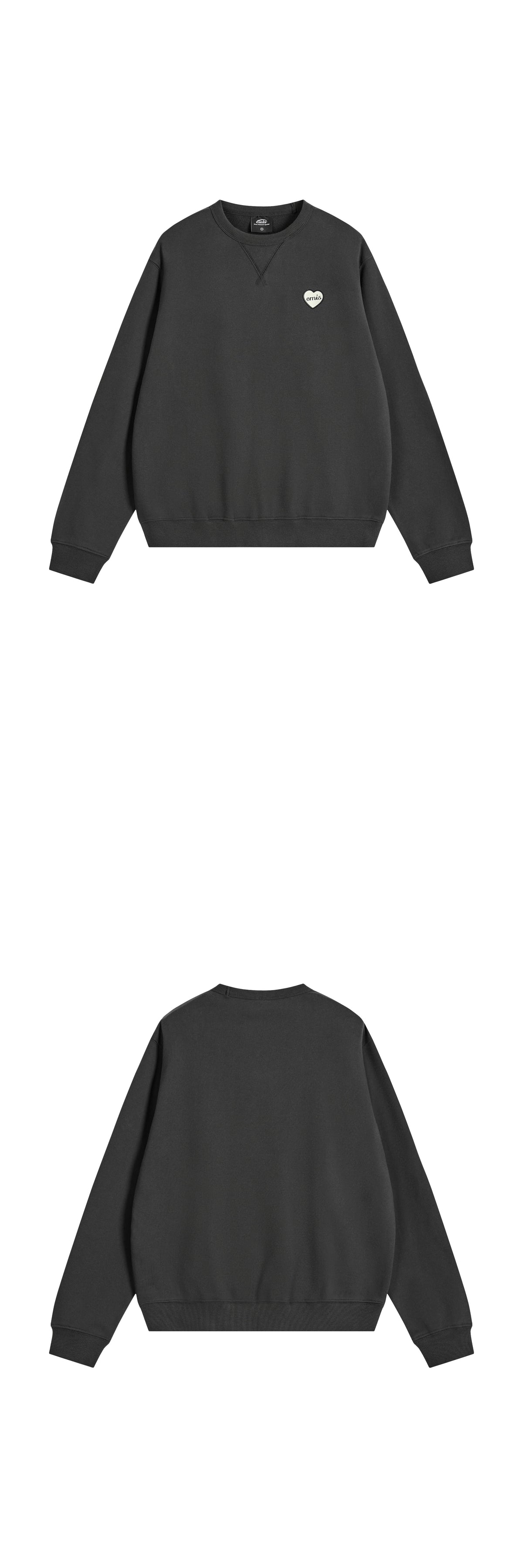 EMIS Heart Rubber Patch Sweatshirt-Black