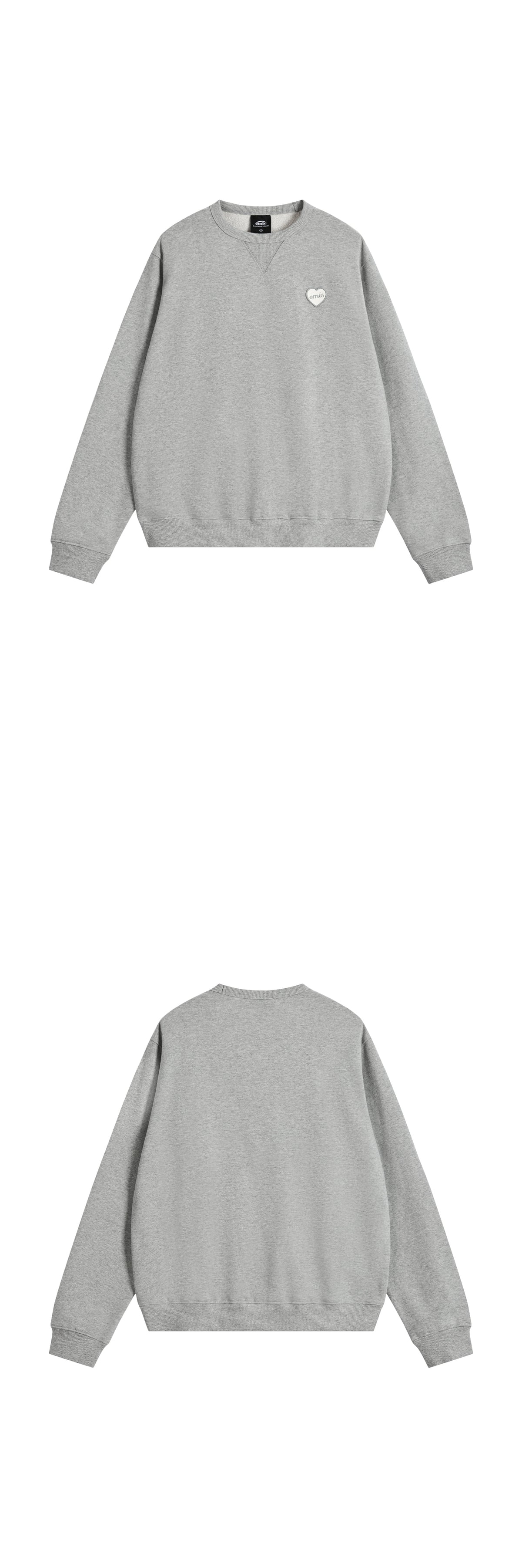 EMIS Heart Rubber Patch Sweatshirt-Melange Gray