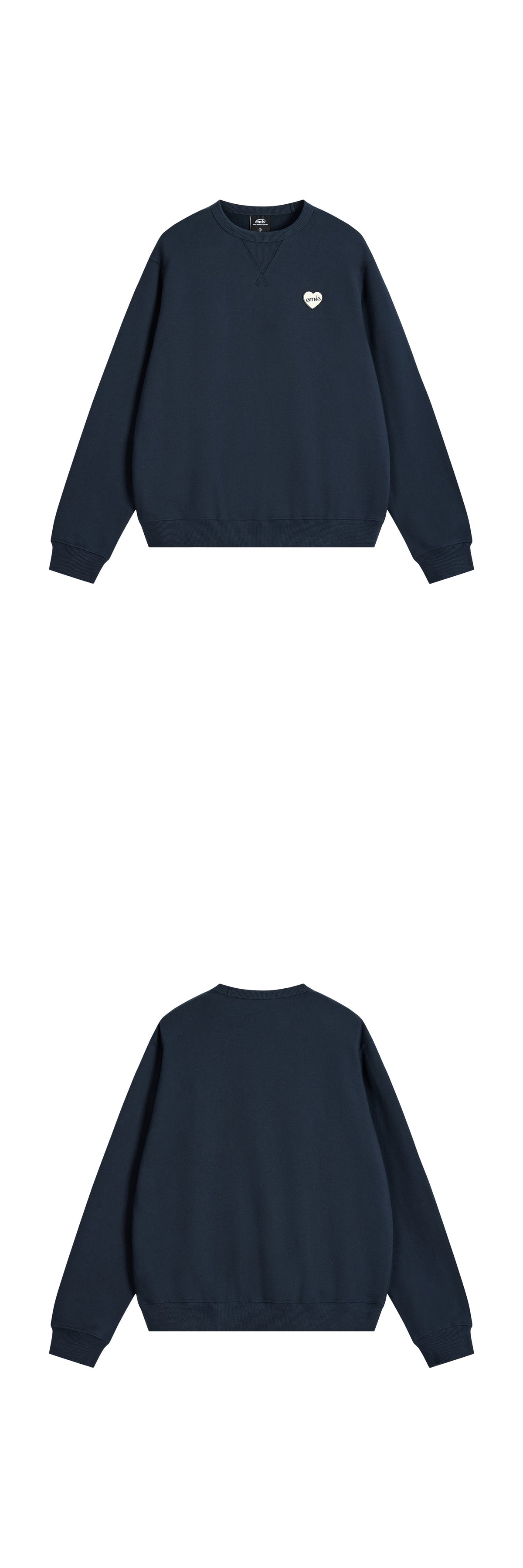 EMIS Heart Rubber Patch Sweatshirt-Navy