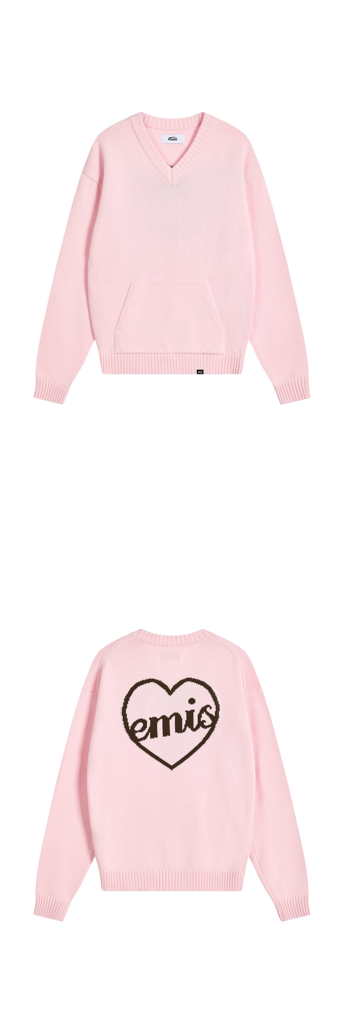 EMIS Heart Logo Pocket Pullover-Pink