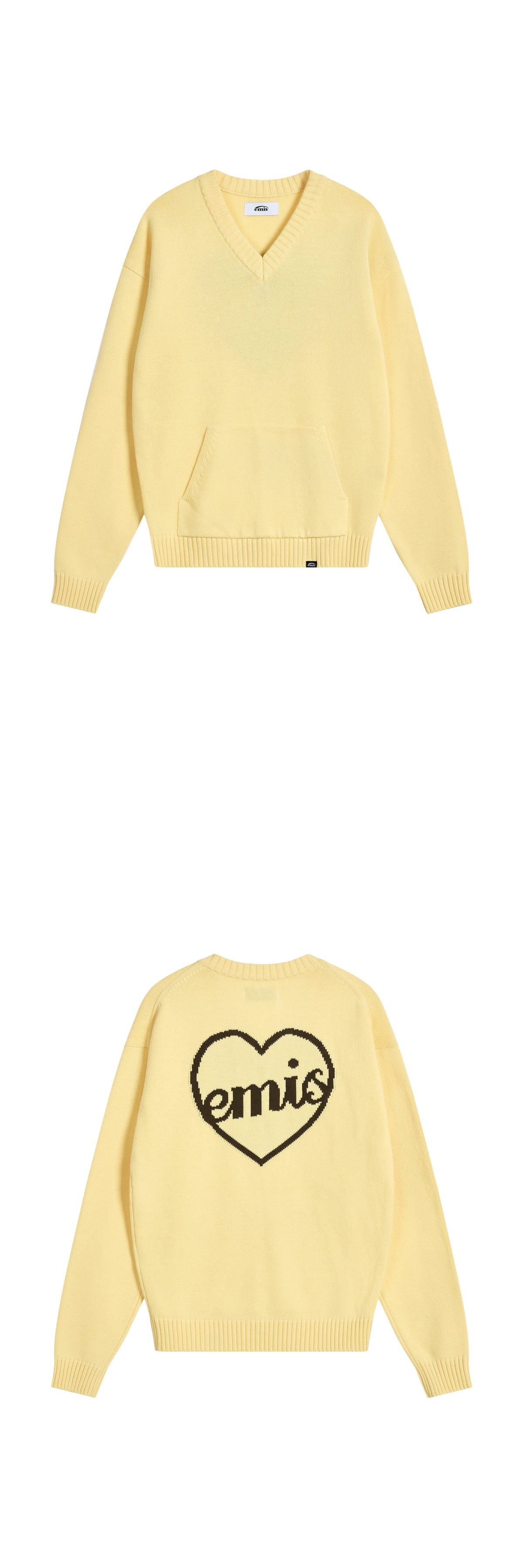 Emis Heart Logo Pocket Pullover-Yellow