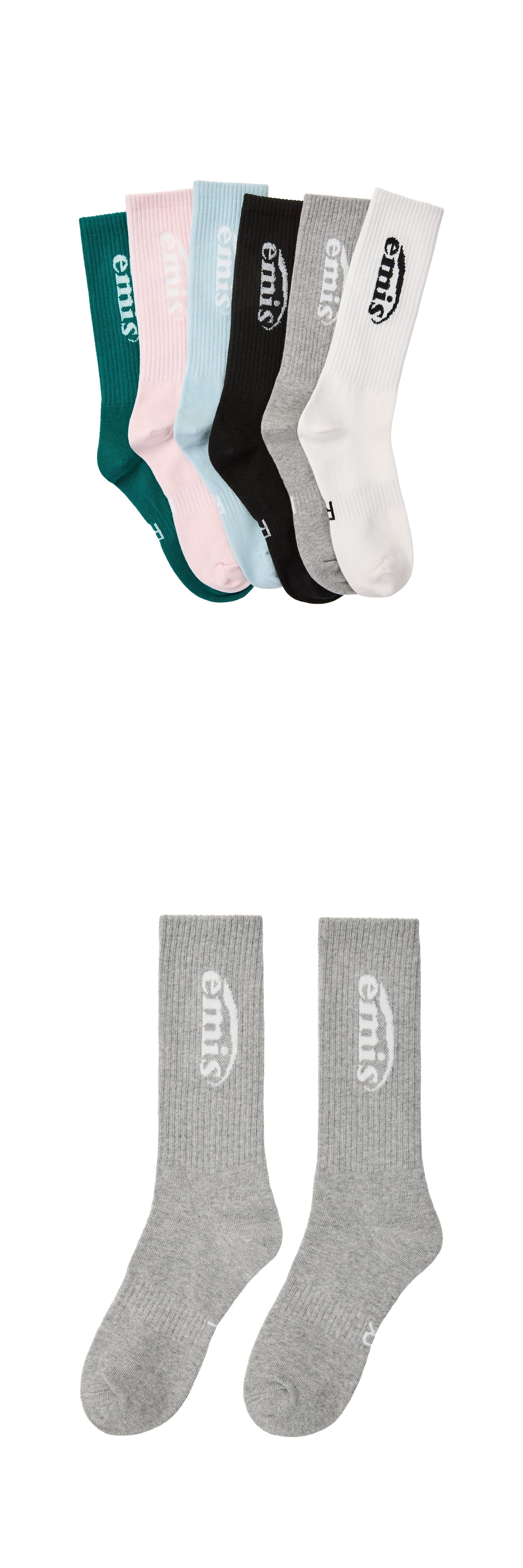 Emis New Logo Jacquard Socks-Gray