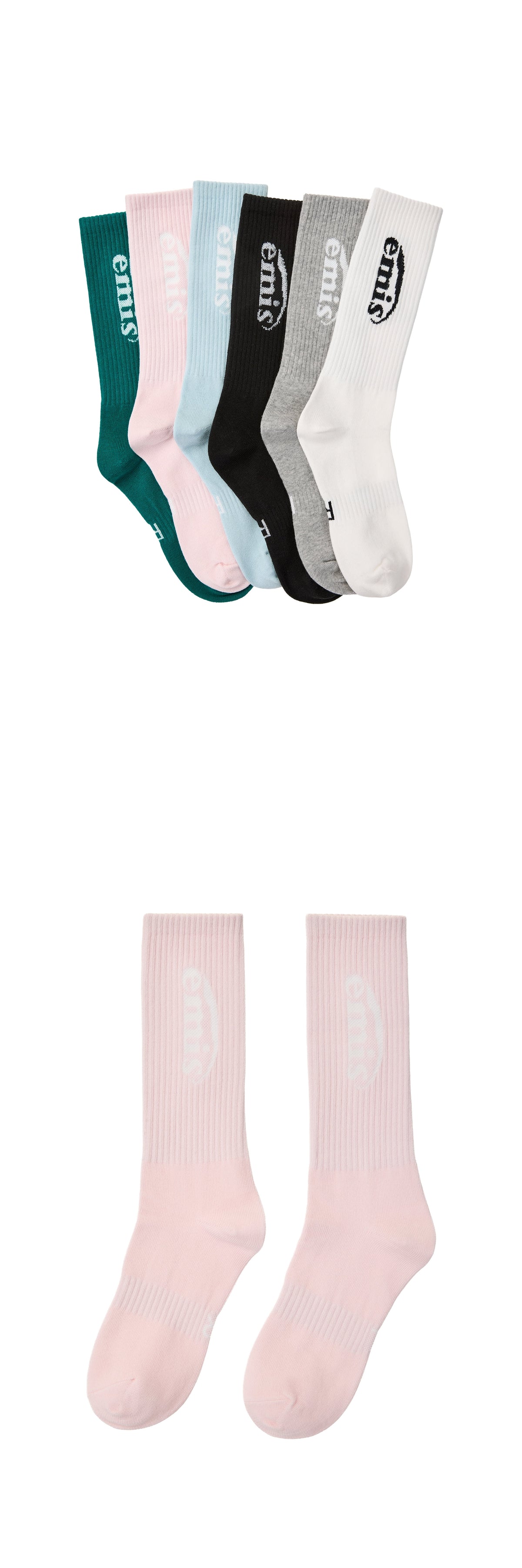 Emis New Logo Jacquard Socks-Pink