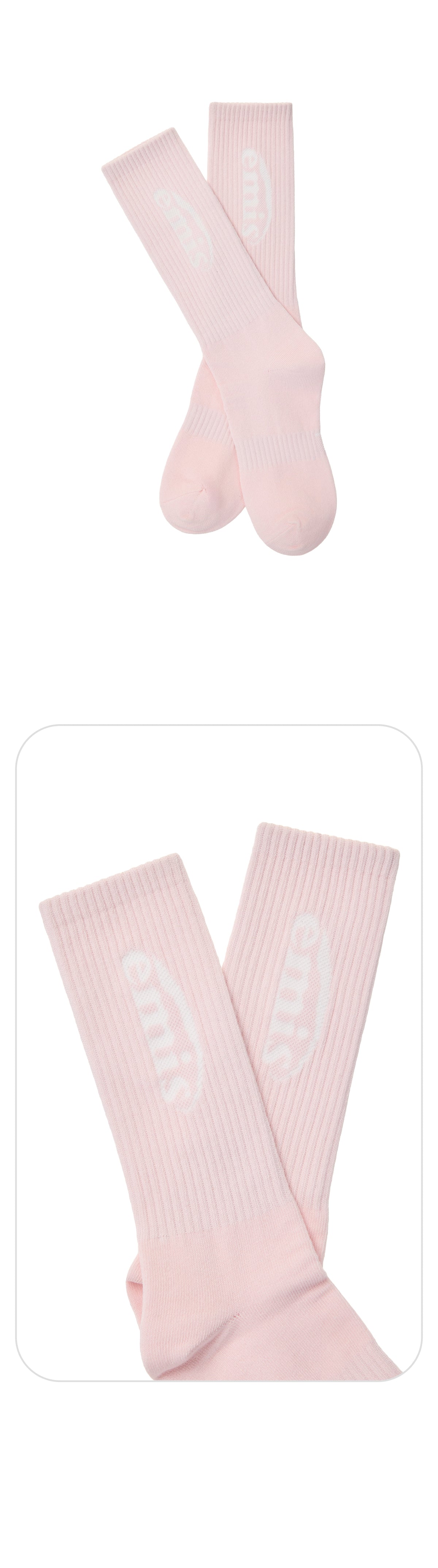 Emis New Logo Jacquard Socks-Pink