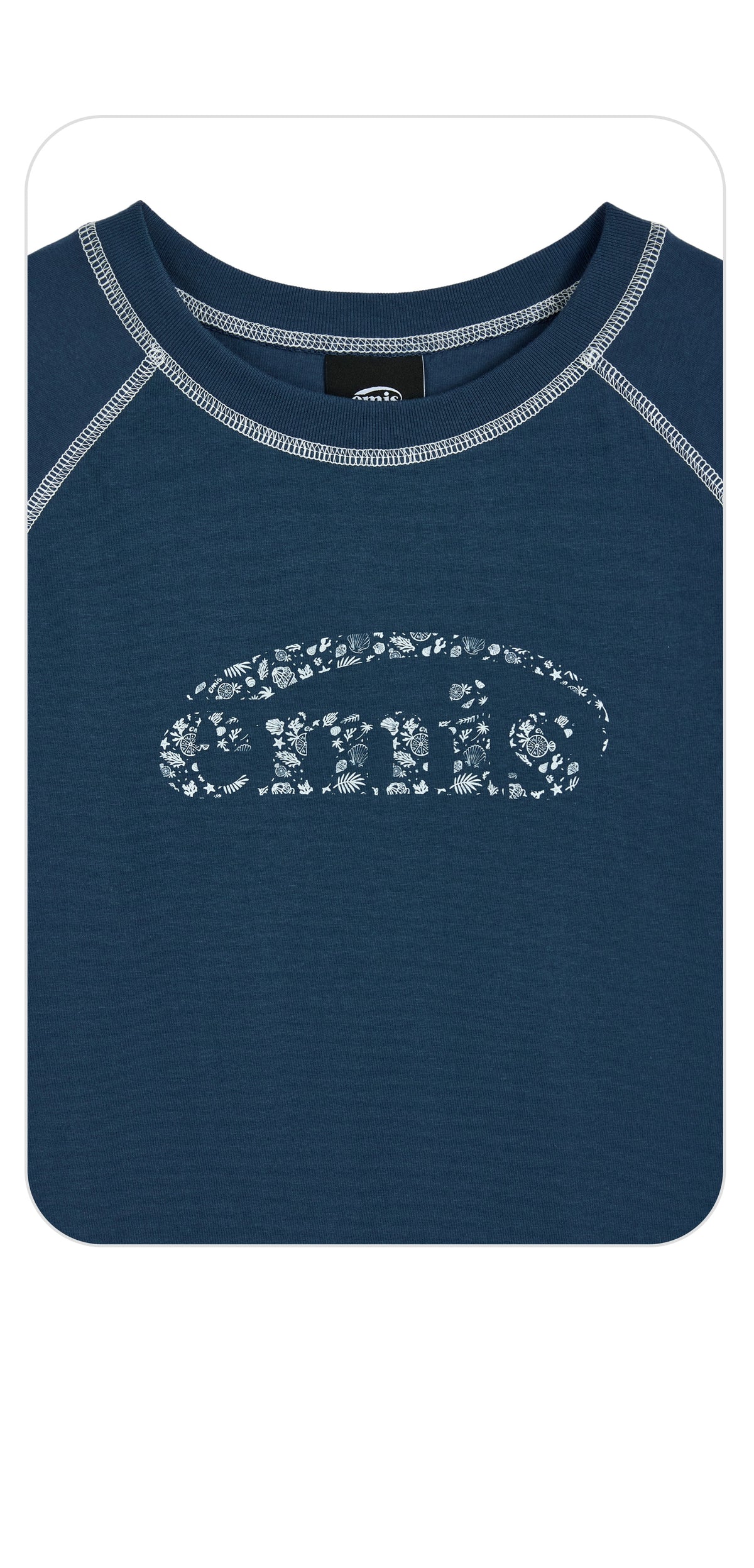 EMIS Coastal Cover Stitch T-Shirt-Blue