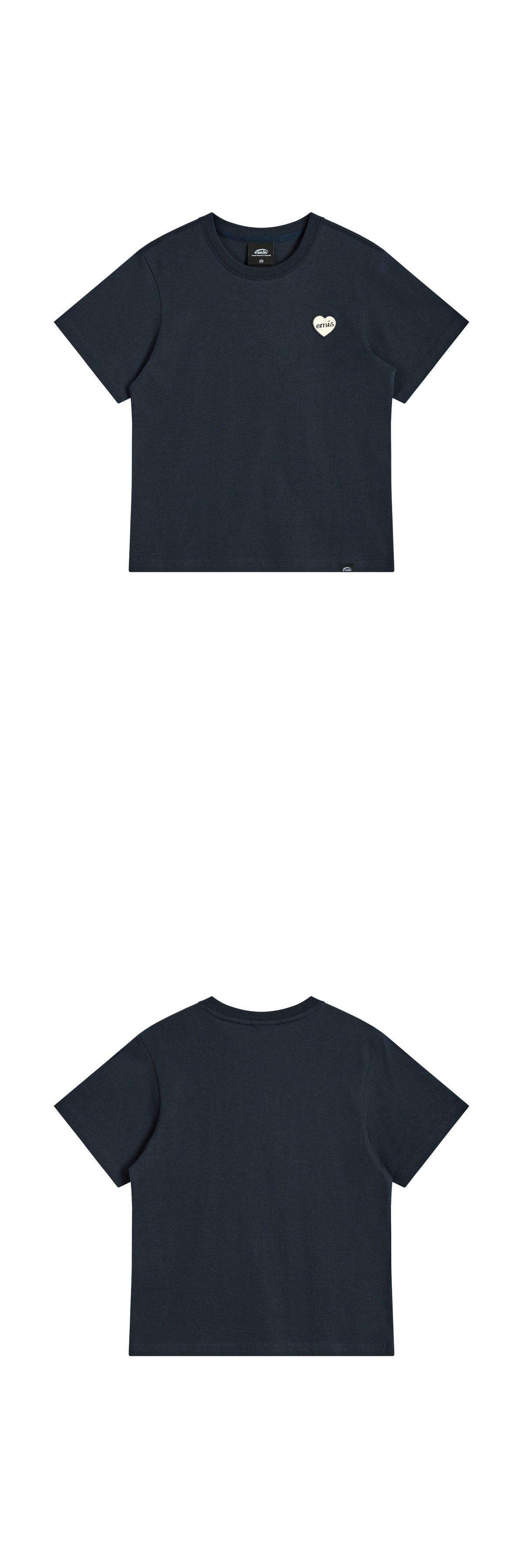 EMIS Heart Rubber Patch T-Shirt-Navy