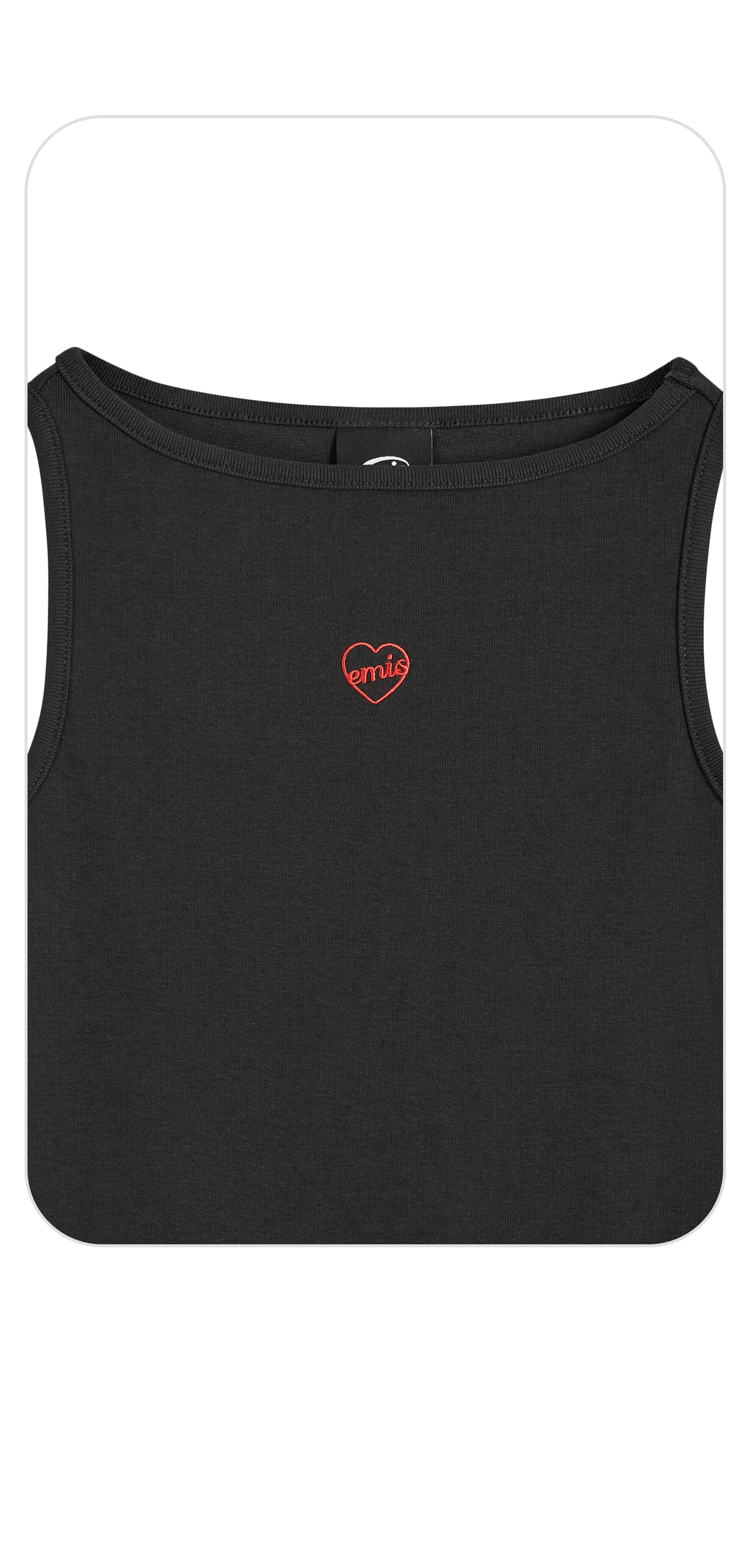 EMIS Boat Neck Tank Top-Black