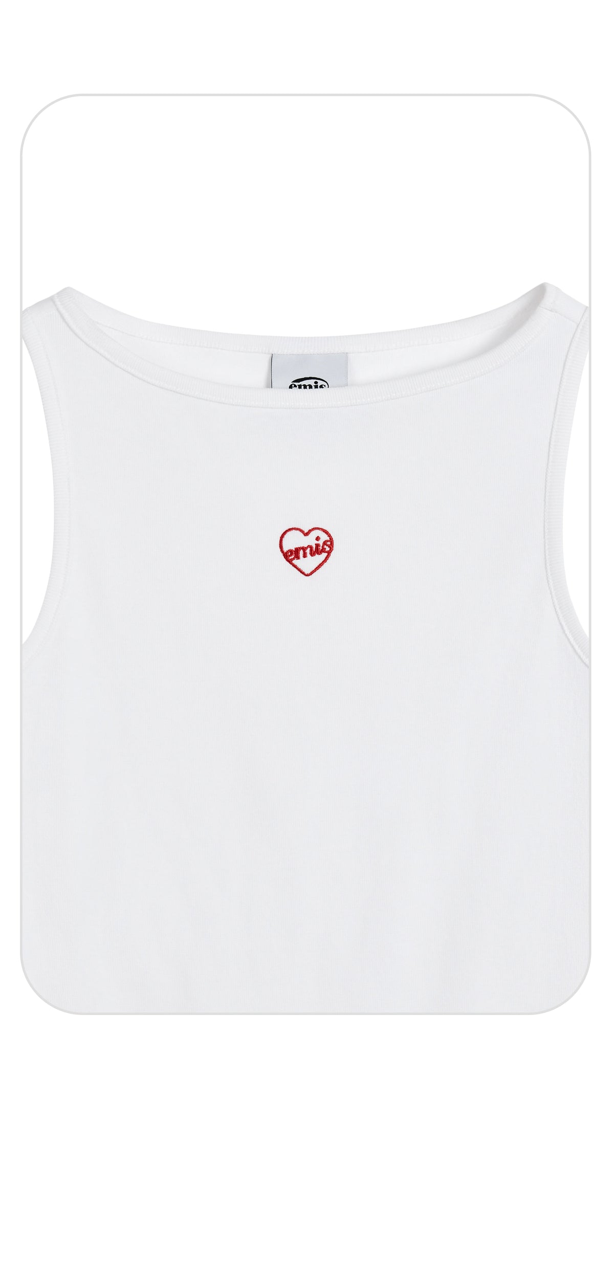 EMIS Boat Neck Tank Top-White