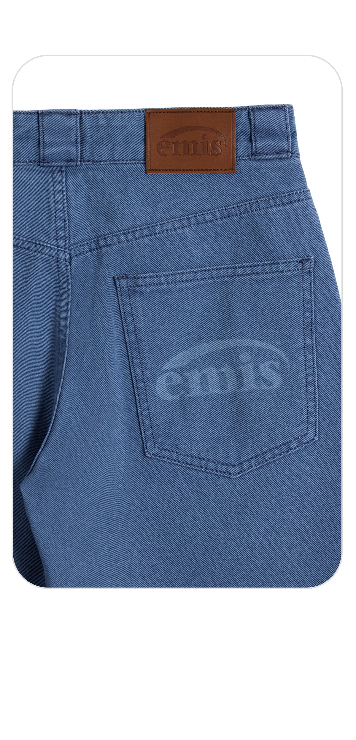 Emis Drawstring Cotton Jeans-Blue