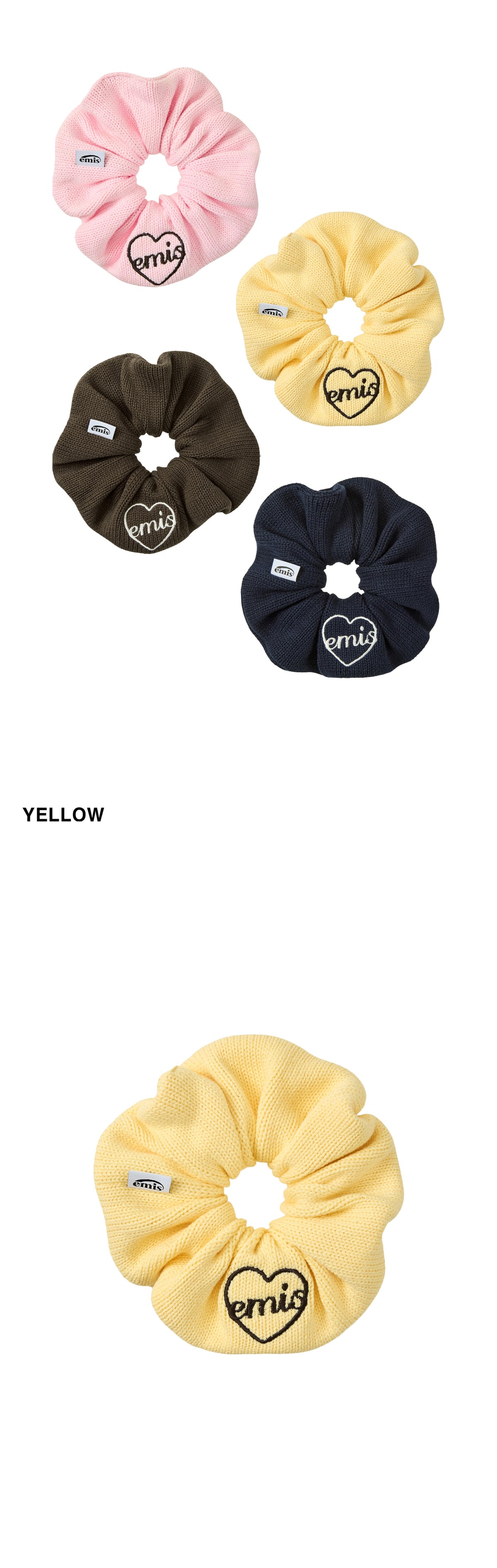 Emis Heart Logo Knit Scrunchie