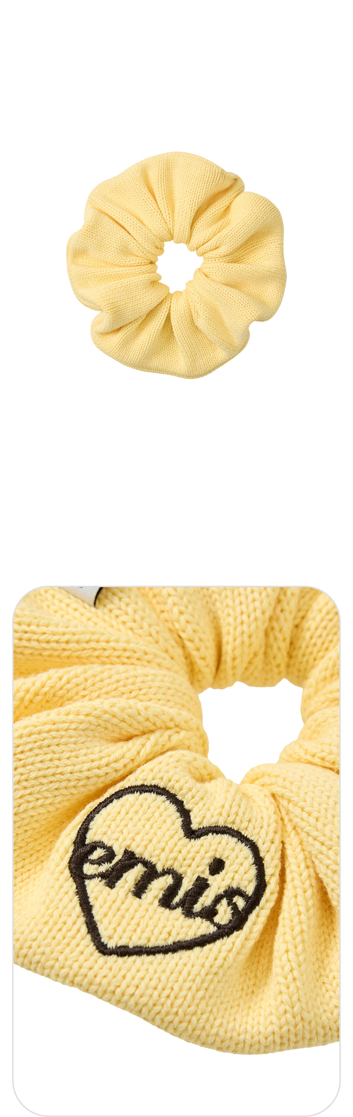 Emis Heart Logo Knit Scrunchie