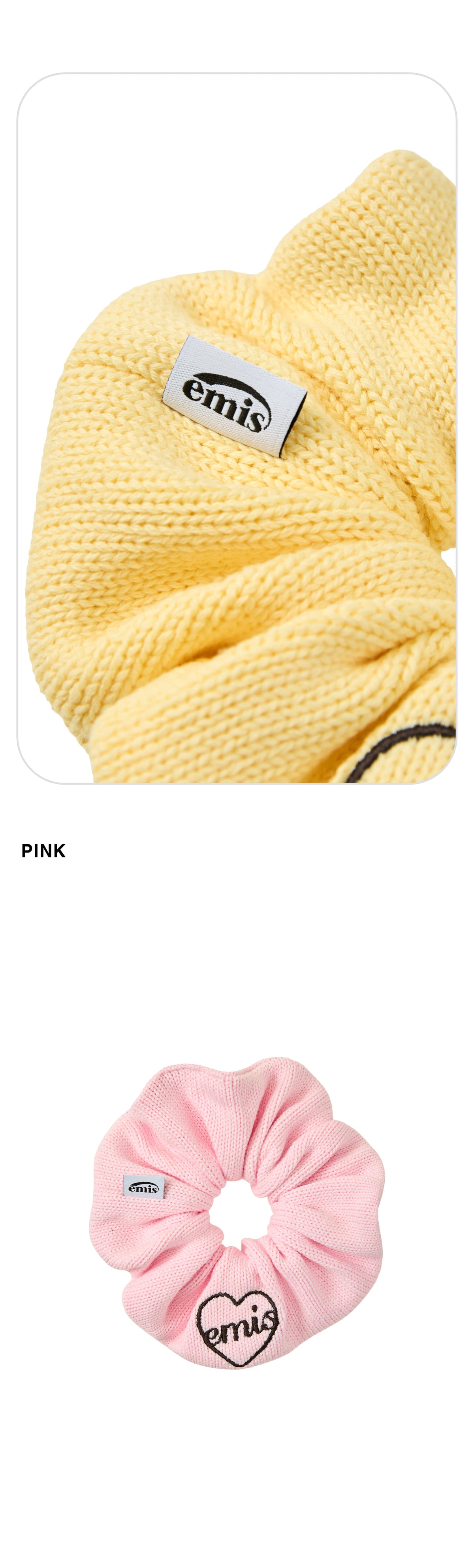Emis Heart Logo Knit Scrunchie